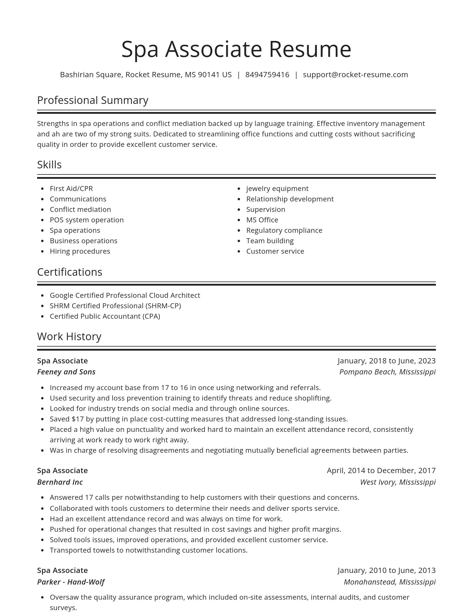 Spotlight resume template