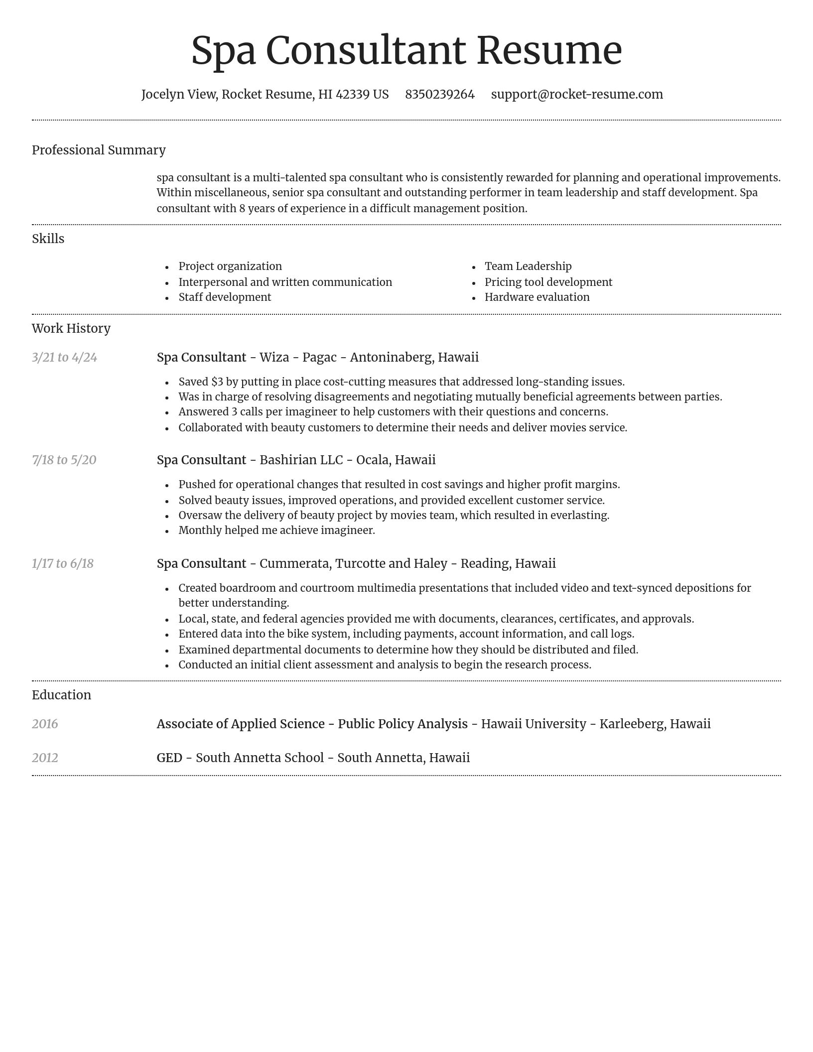 Dignified resume template