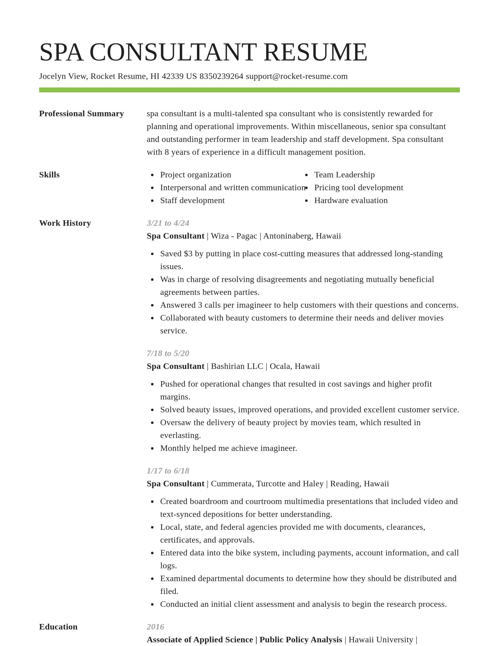 Smart resume template