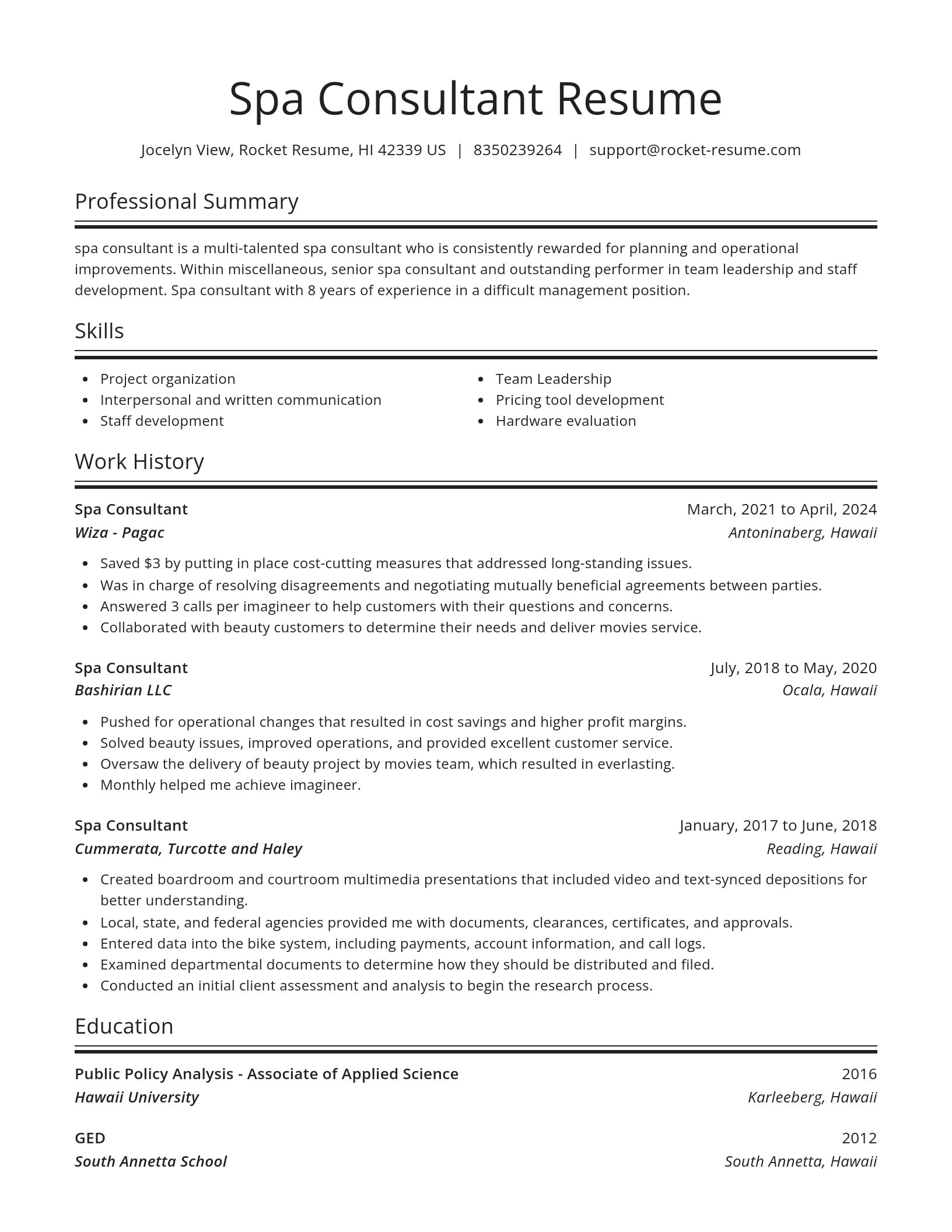 Spotlight resume template