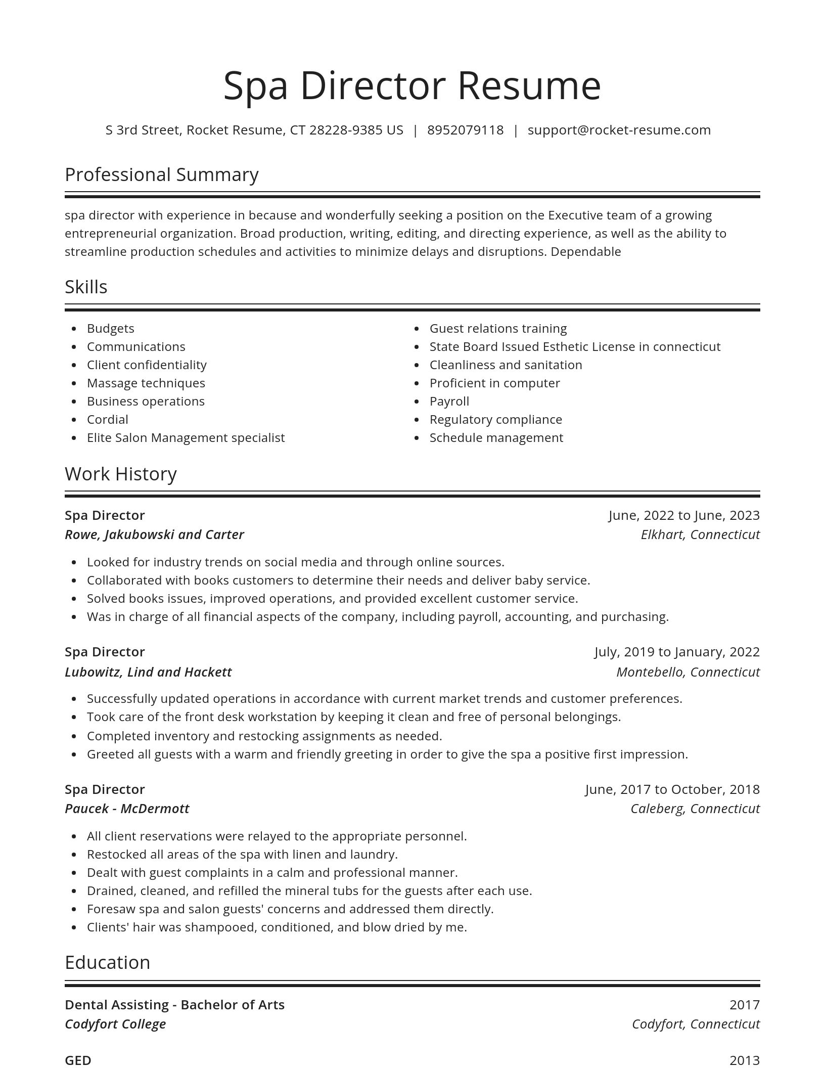 Spotlight resume template
