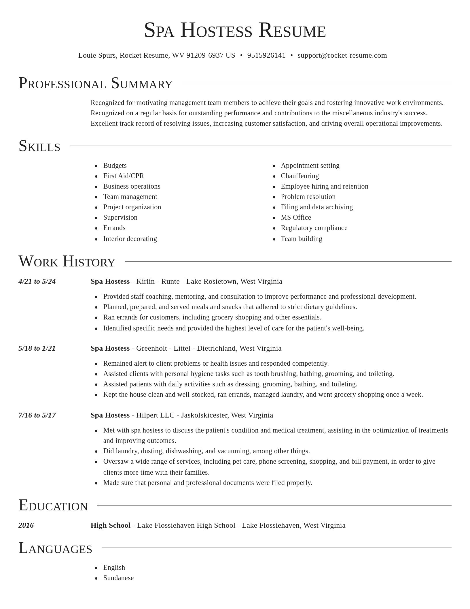 Director resume template