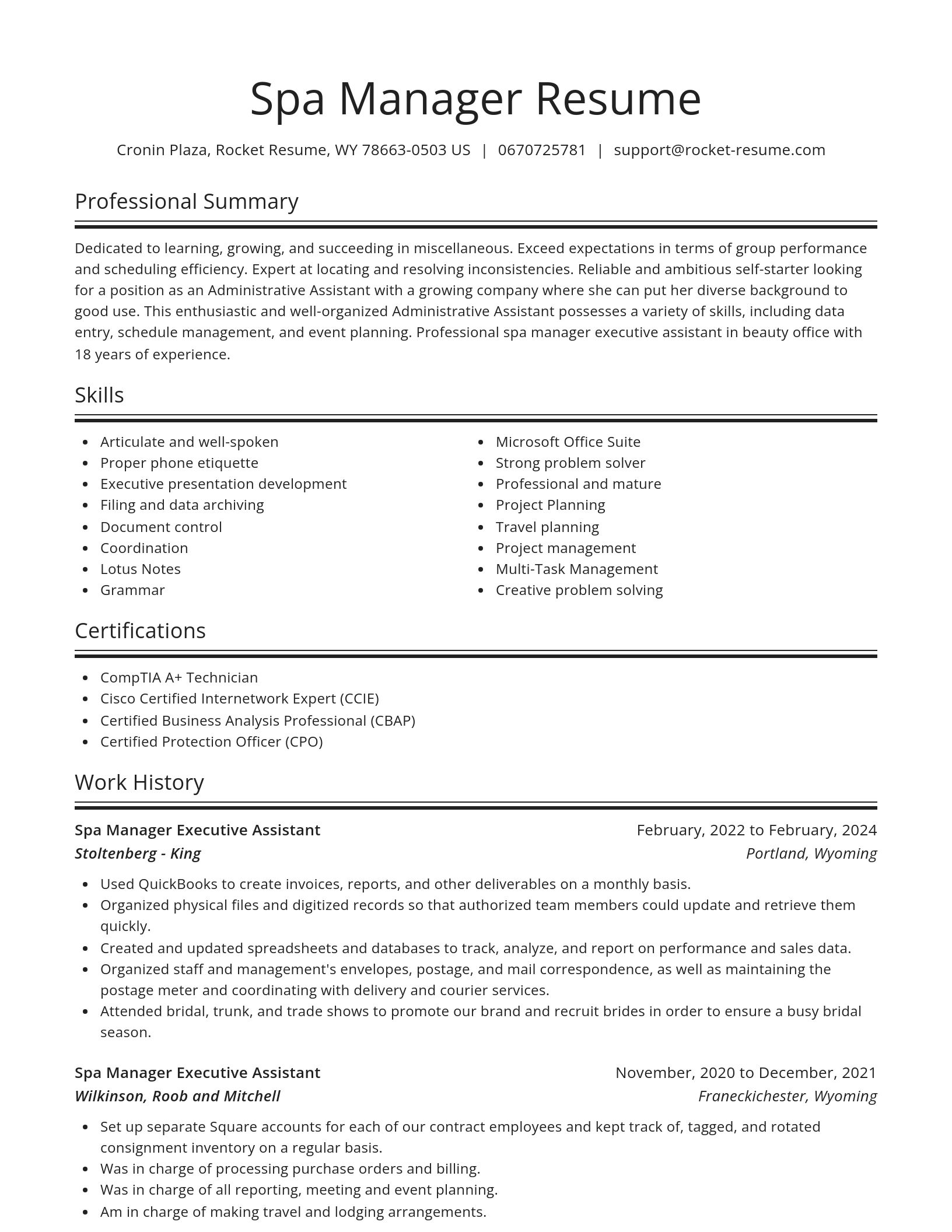 Spotlight resume template