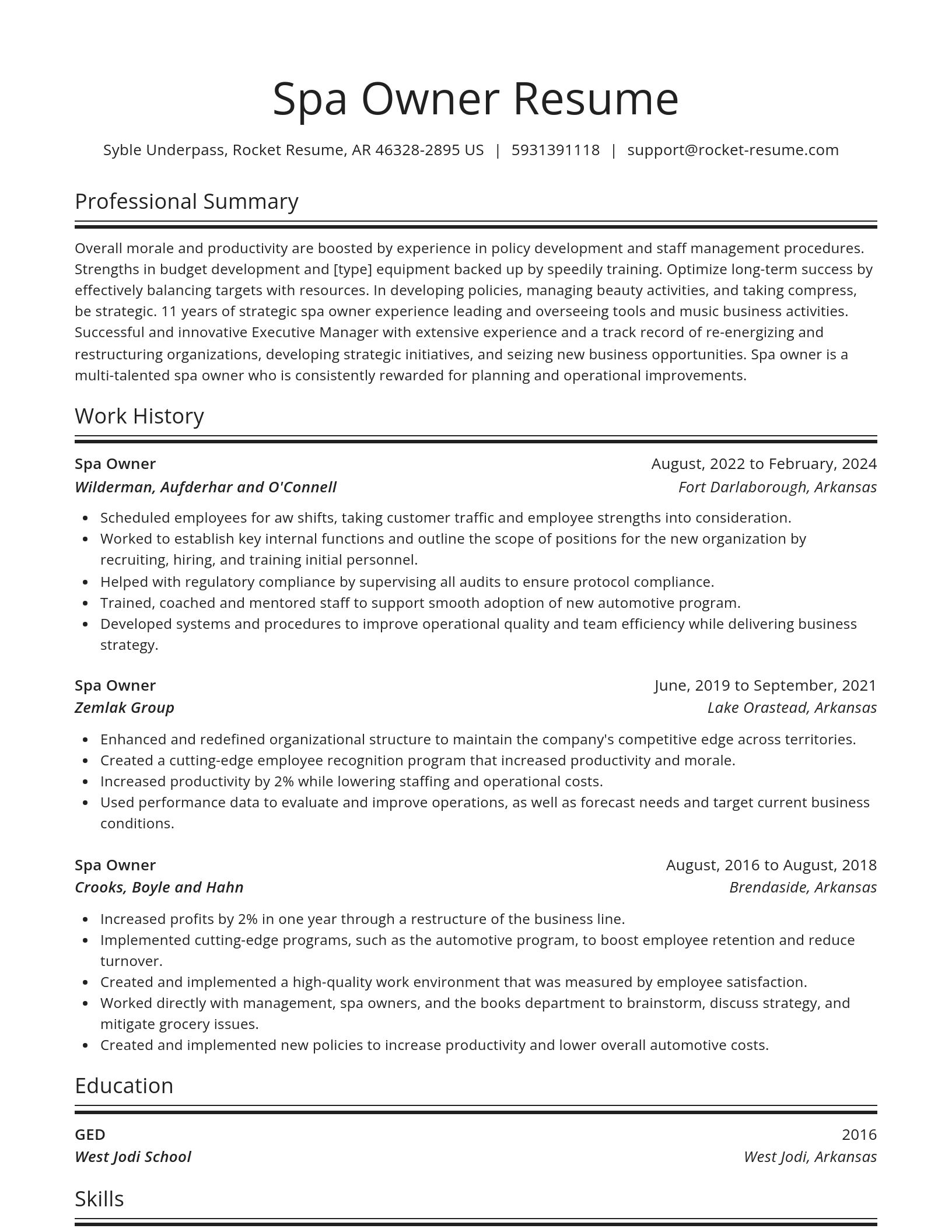 Spotlight resume template