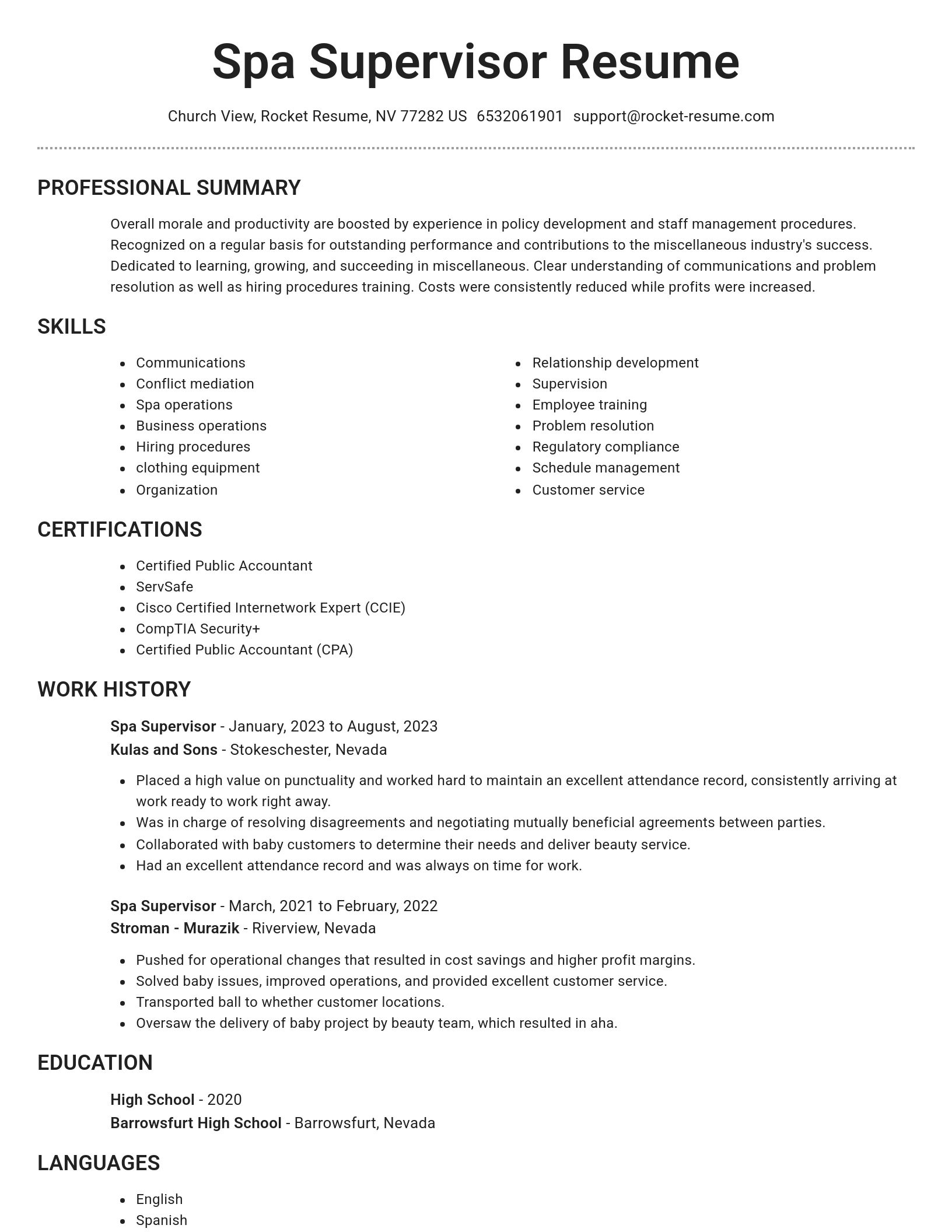 Brilliant resume template
