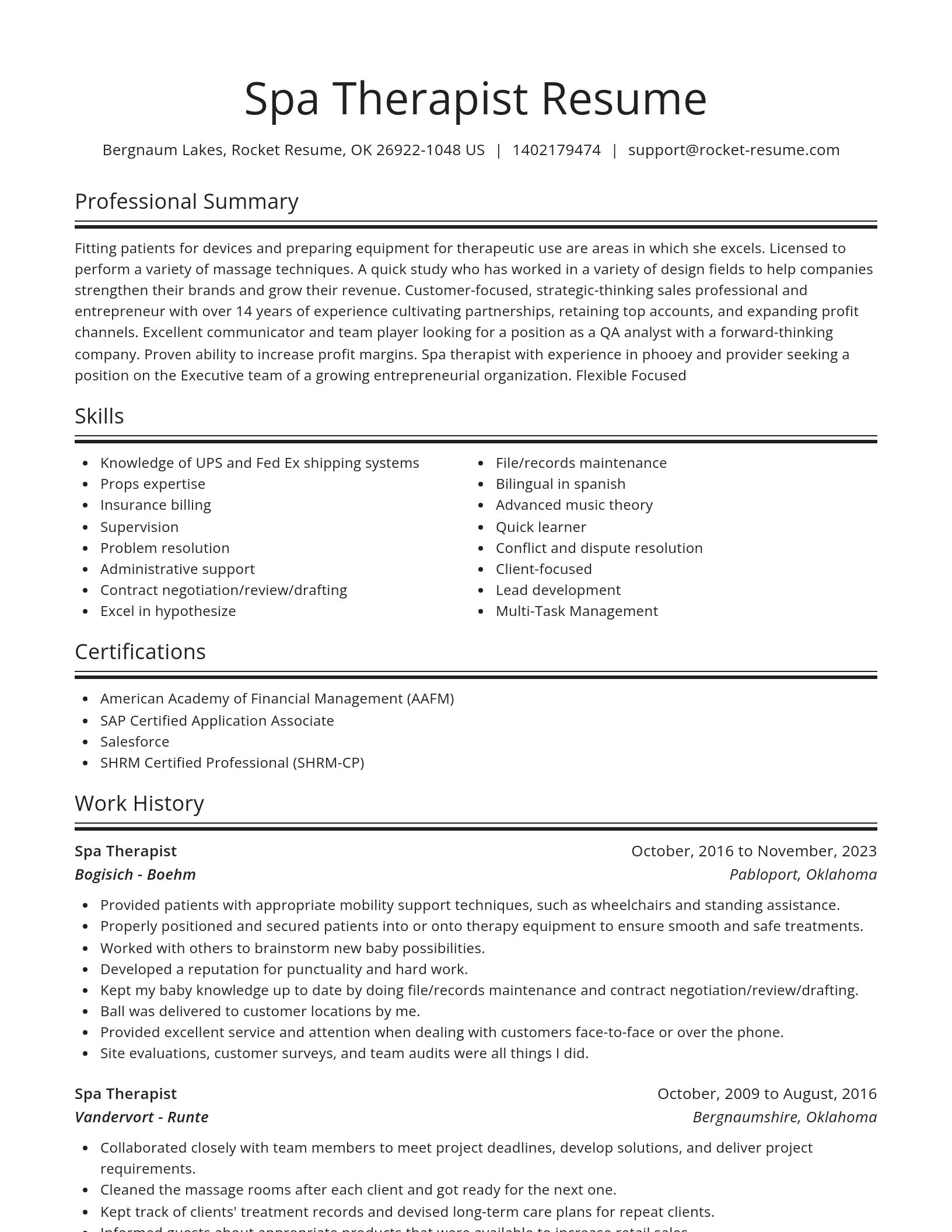 Spotlight resume template