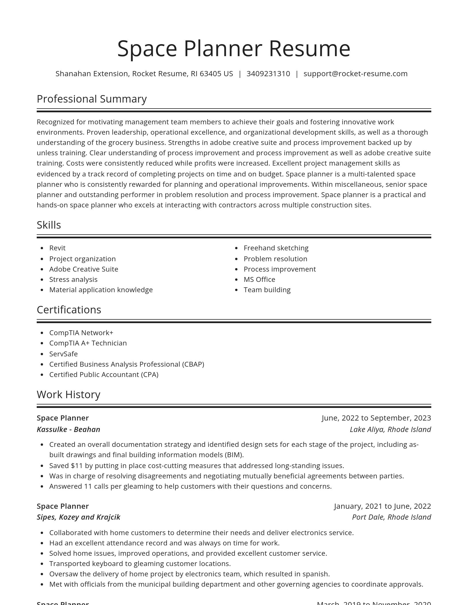 Spotlight resume template