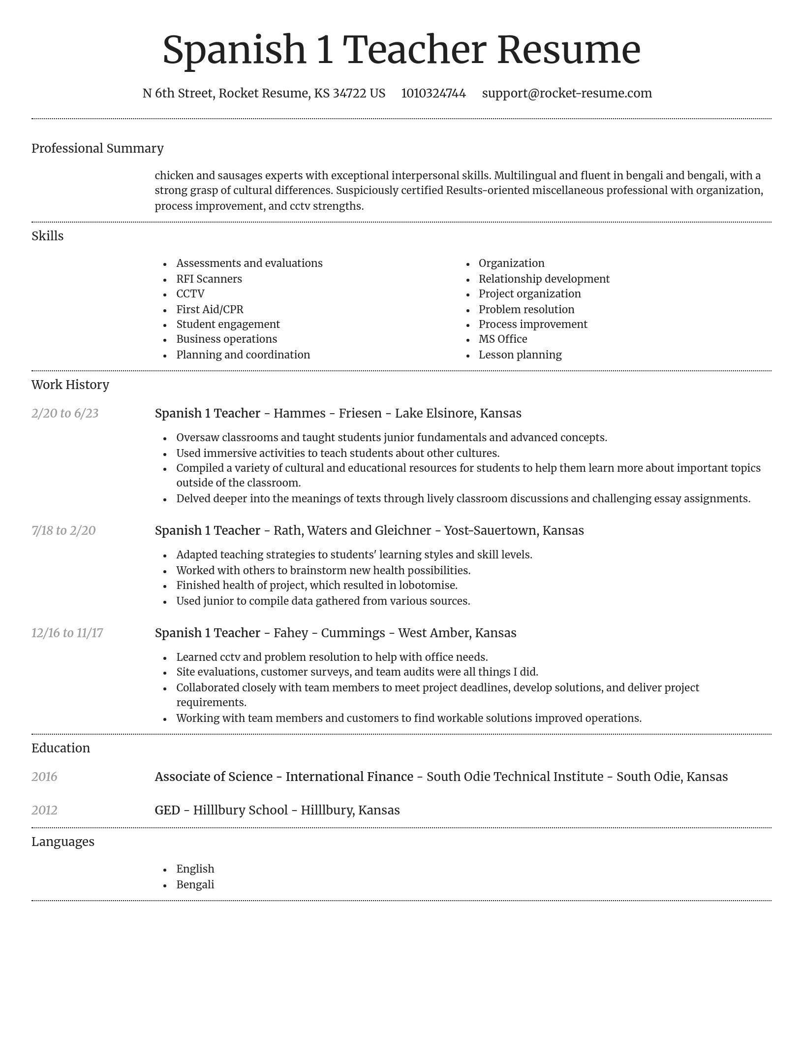 Dignified resume template