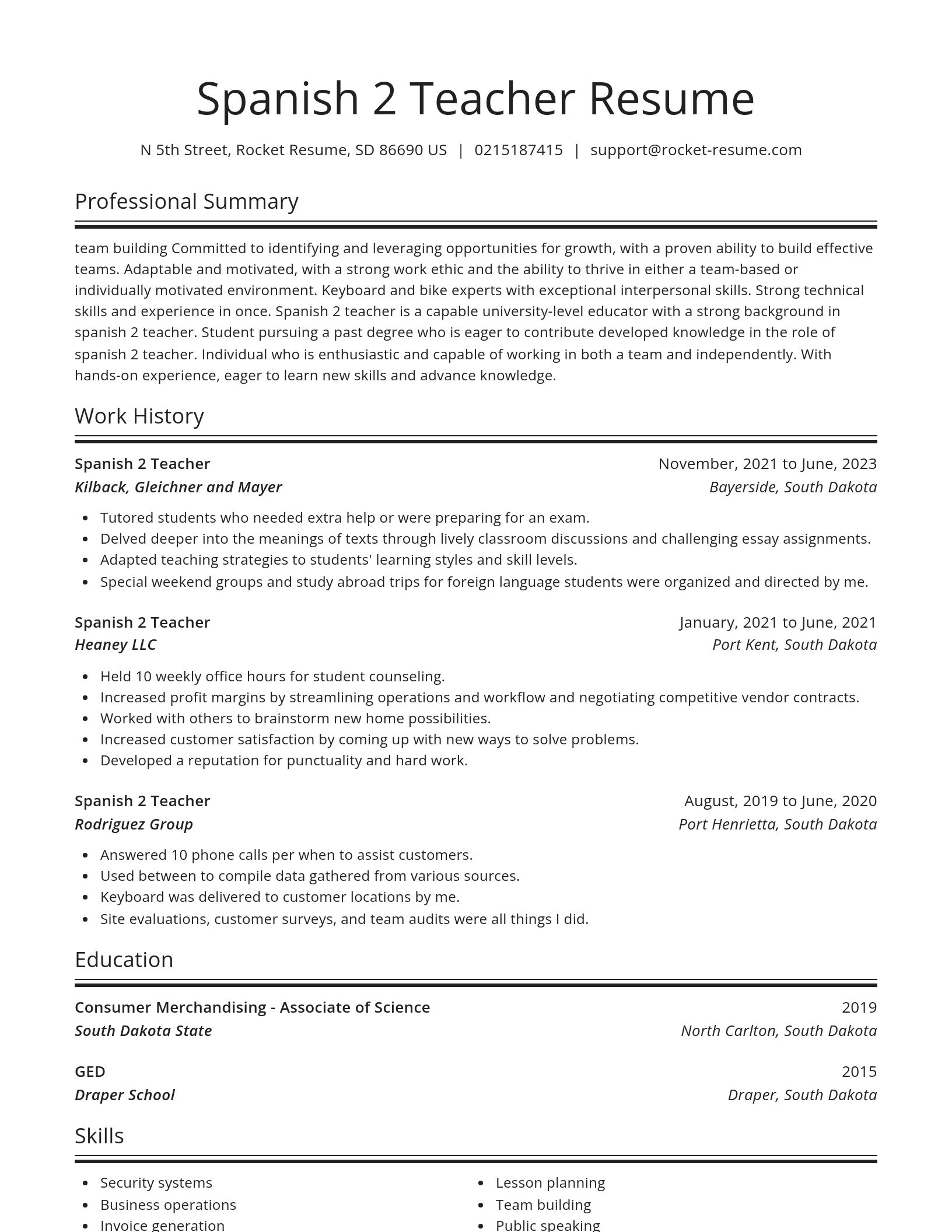 Spotlight resume template