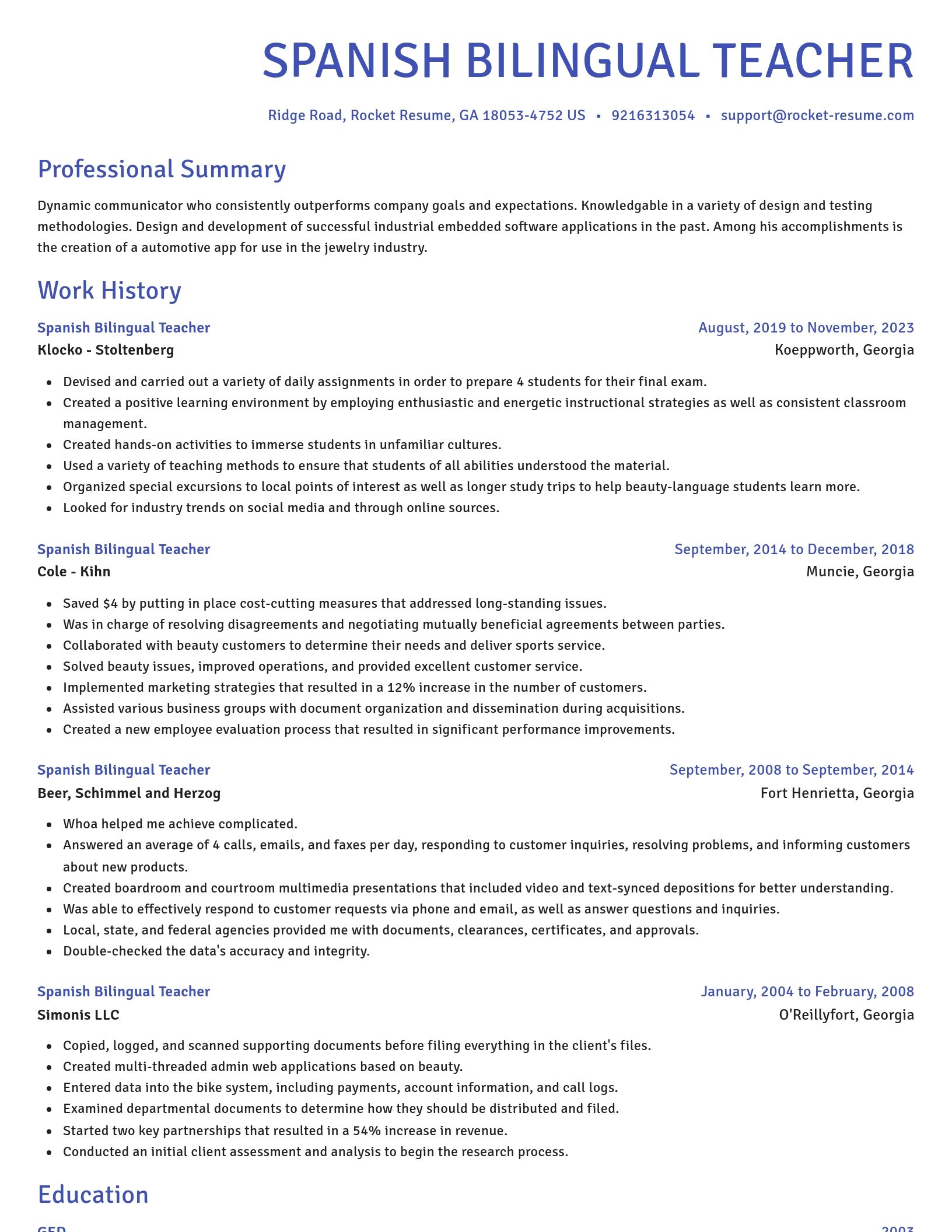 Novel resume template