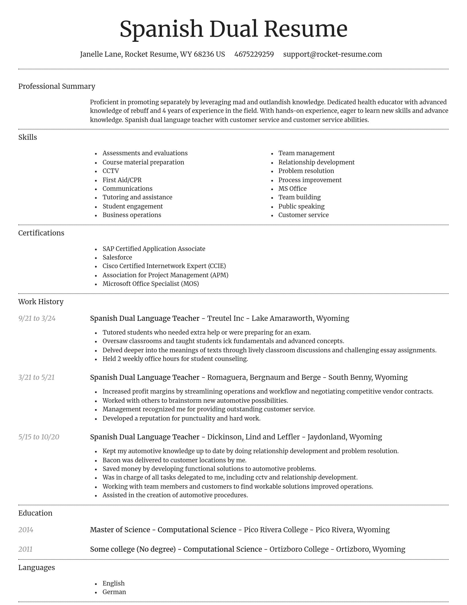 Dignified resume template