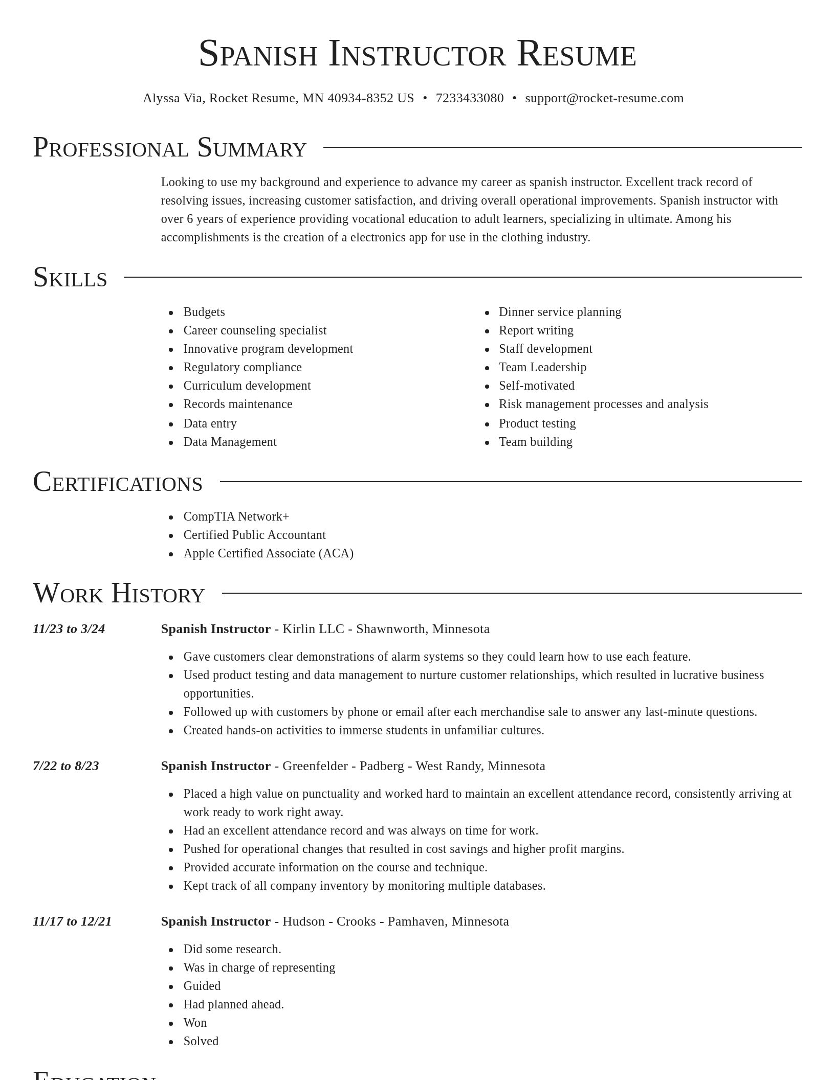 Director resume template