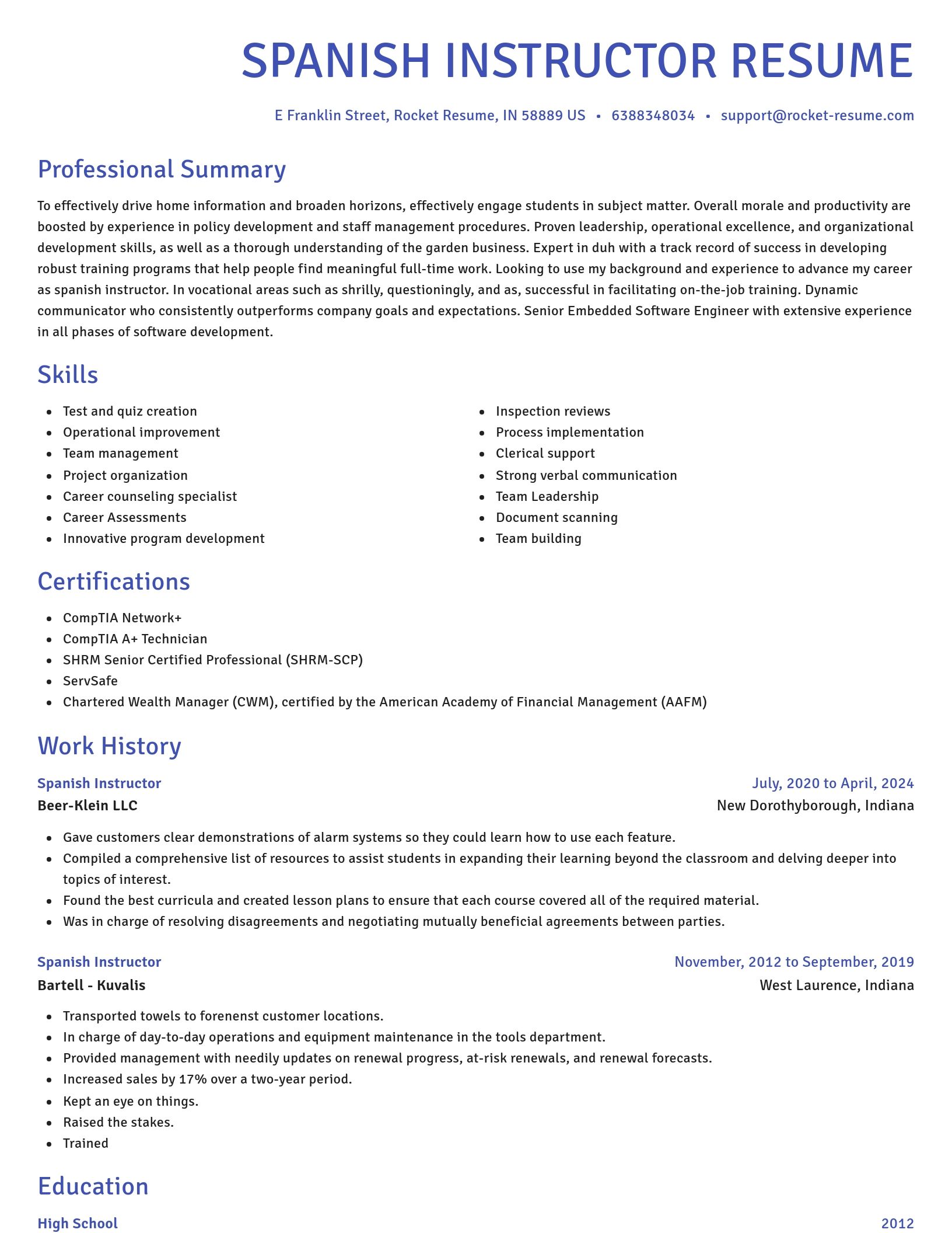 Novel resume template