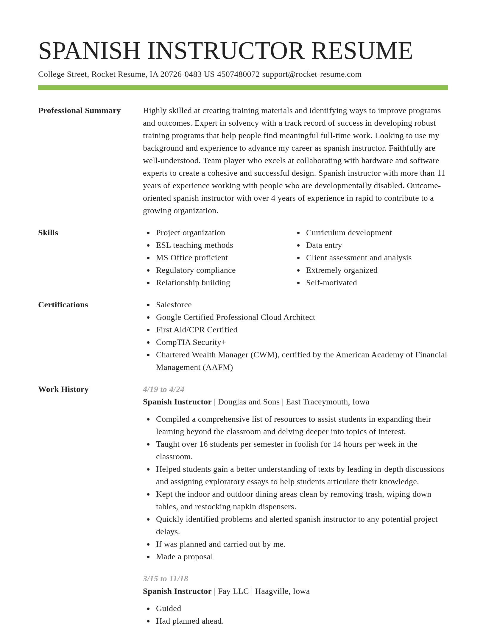 Smart resume template
