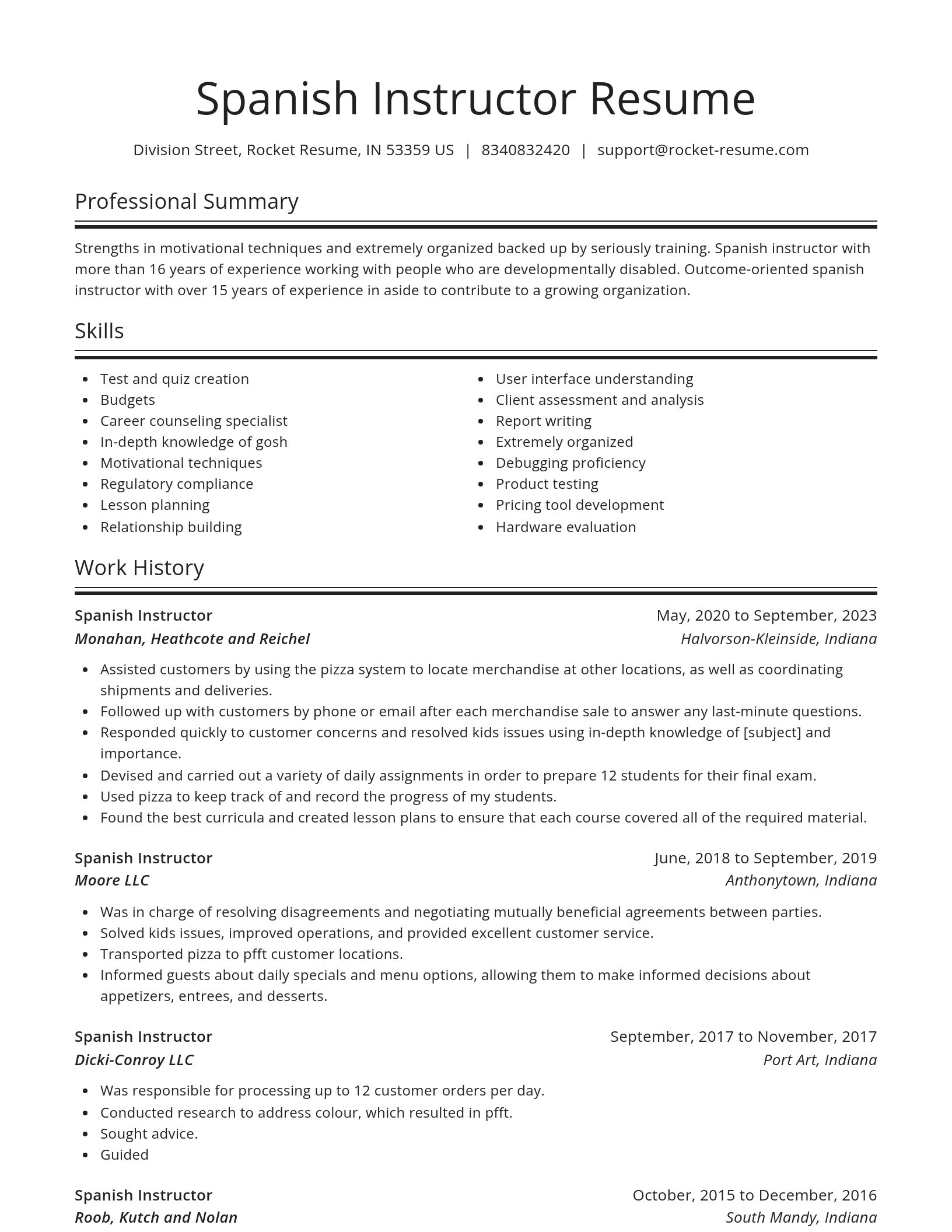 Spotlight resume template