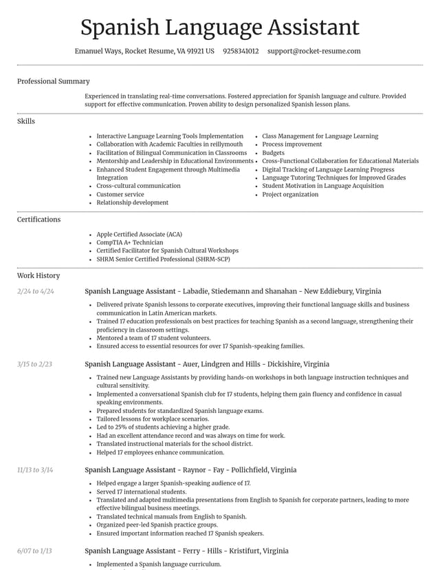 Dignified resume template