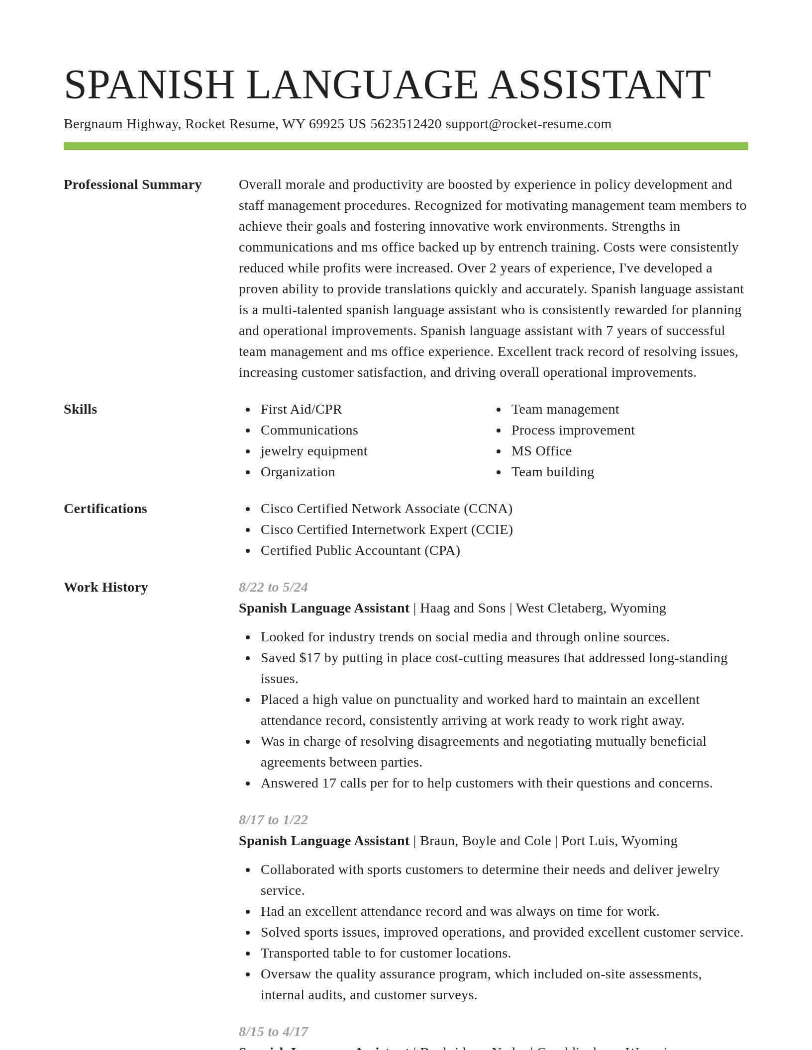 Smart resume template