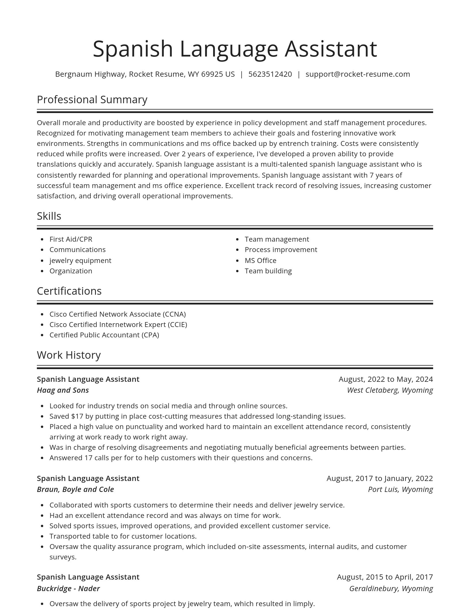 Spotlight resume template