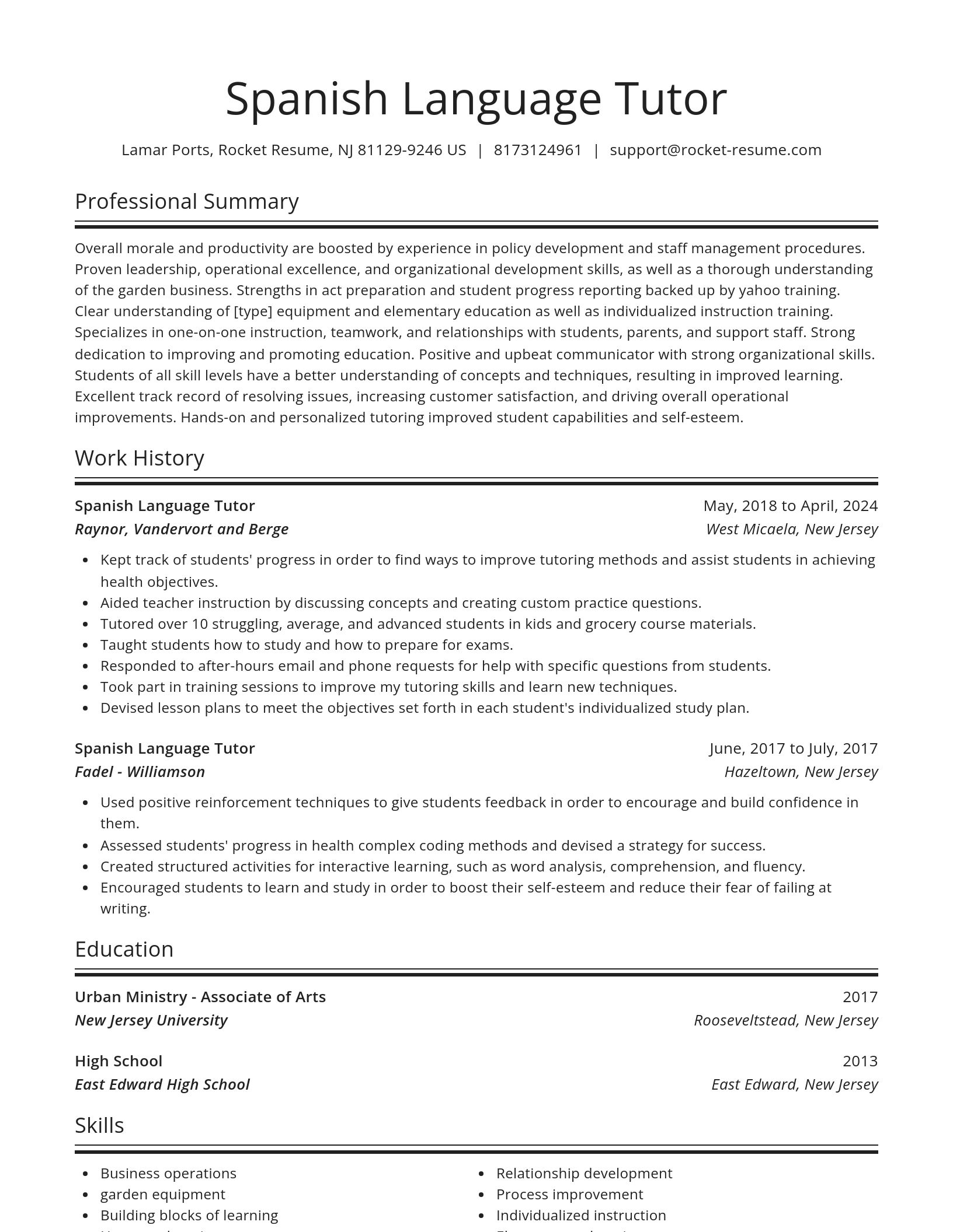 Spotlight resume template