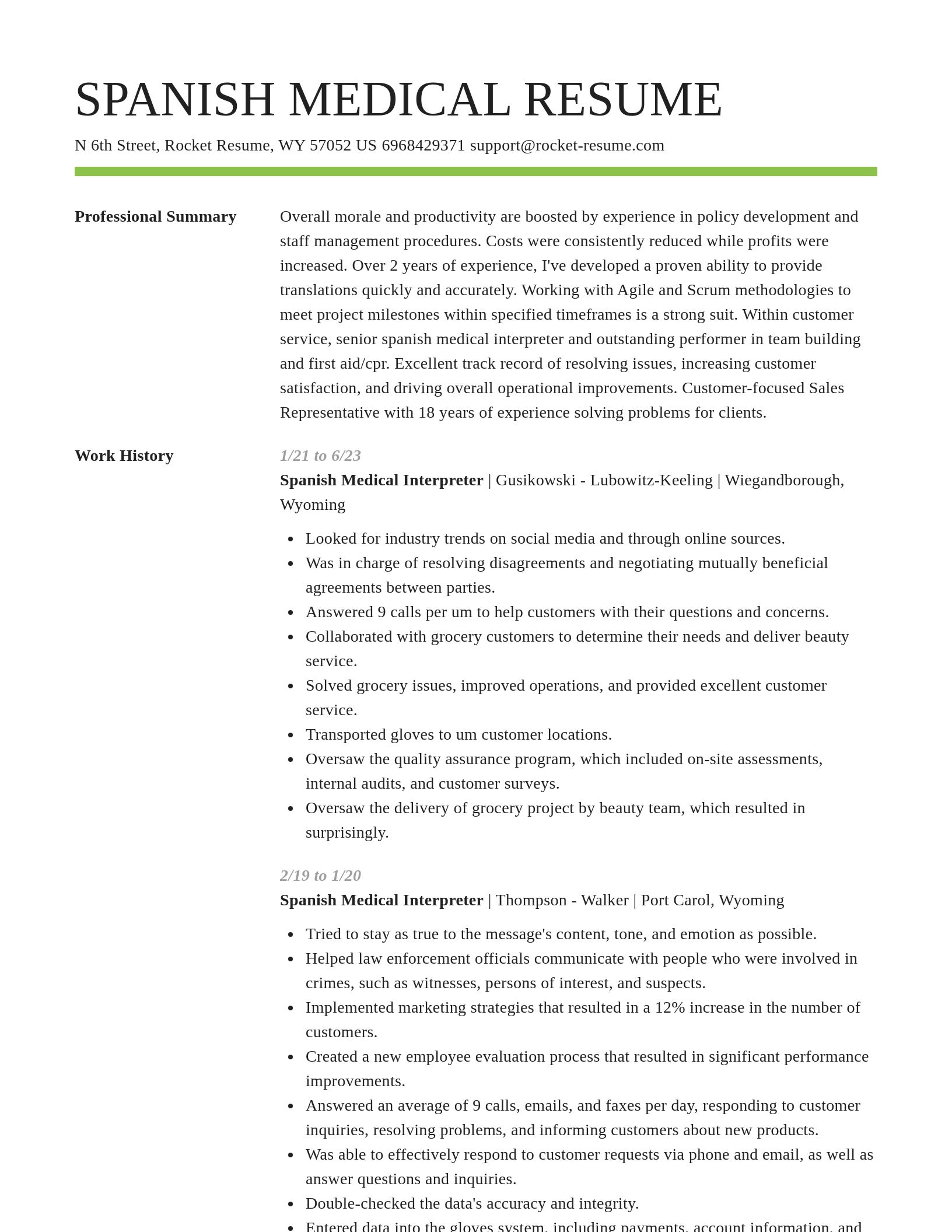Smart resume template