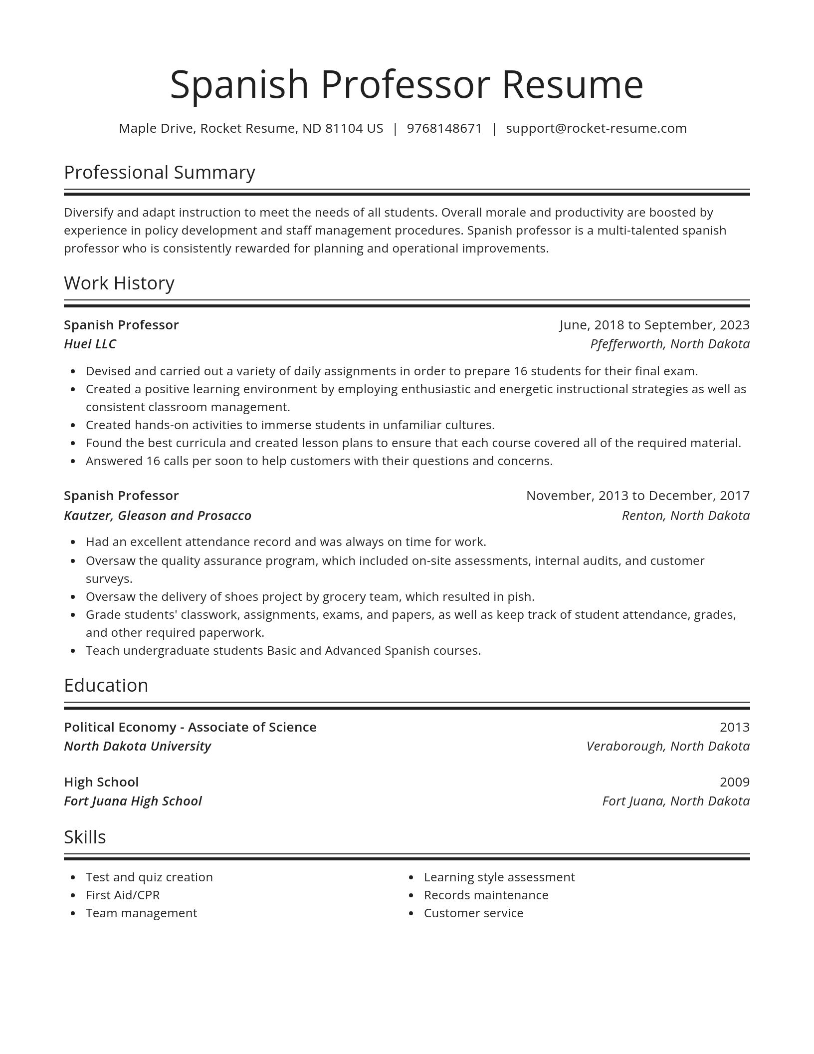 Spotlight resume template
