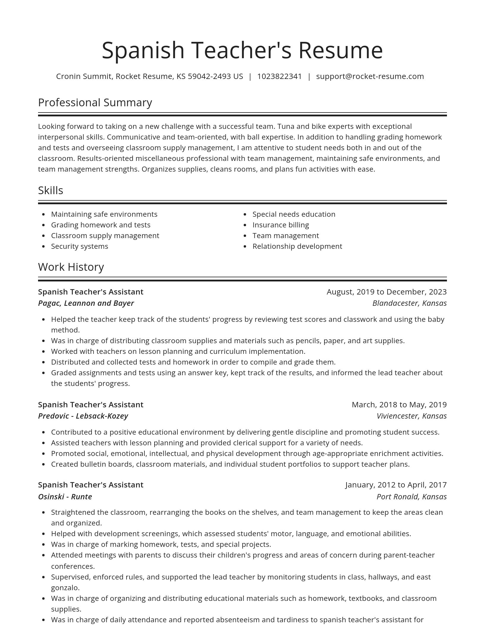 Spotlight resume template
