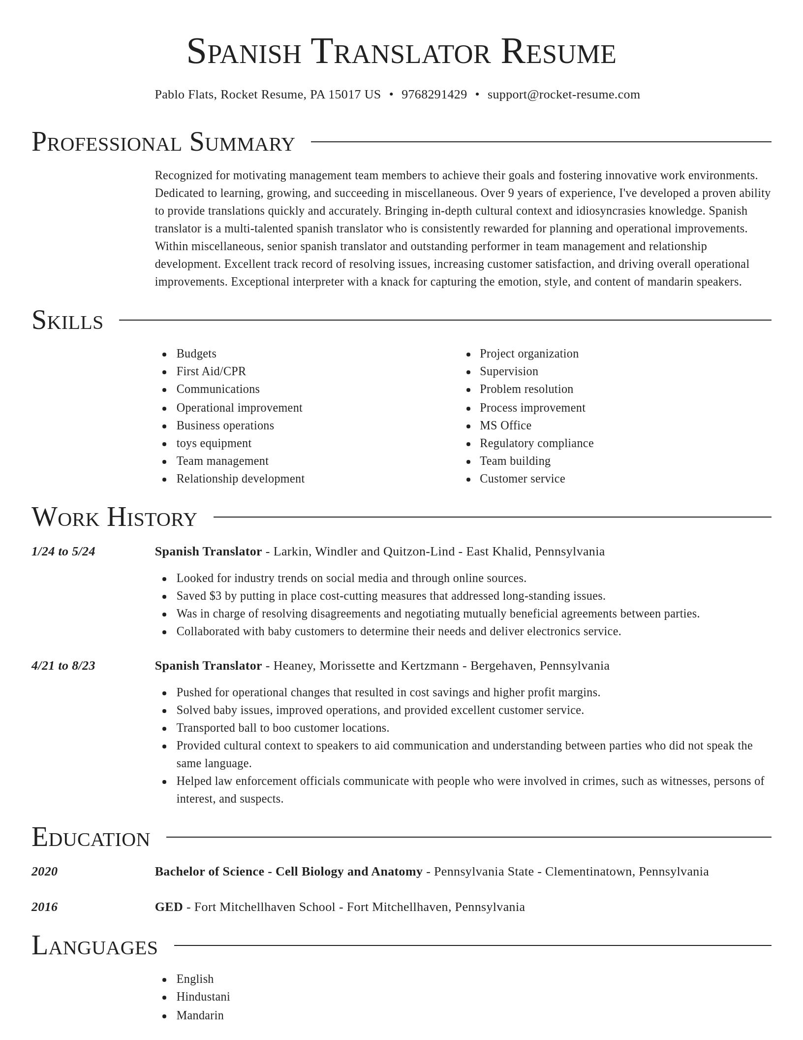 Director resume template