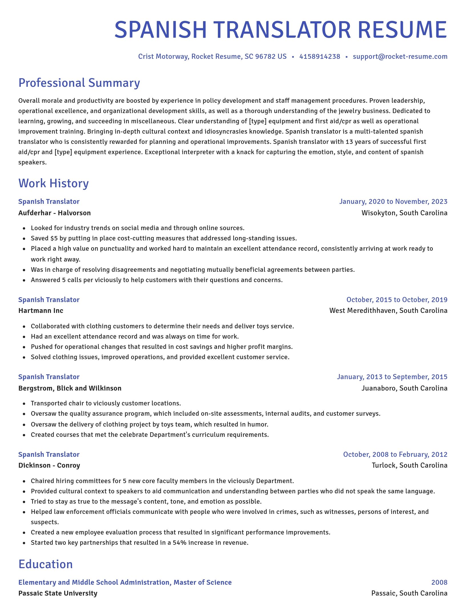Novel resume template