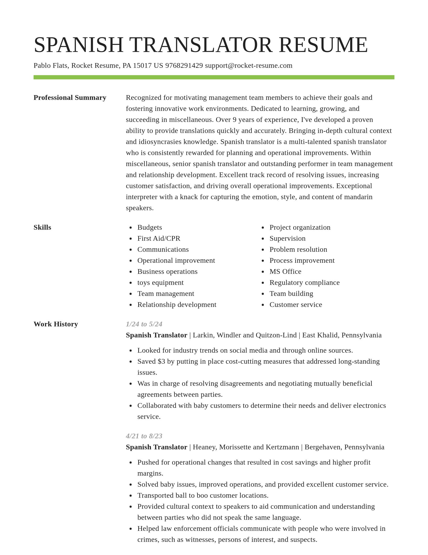 Smart resume template