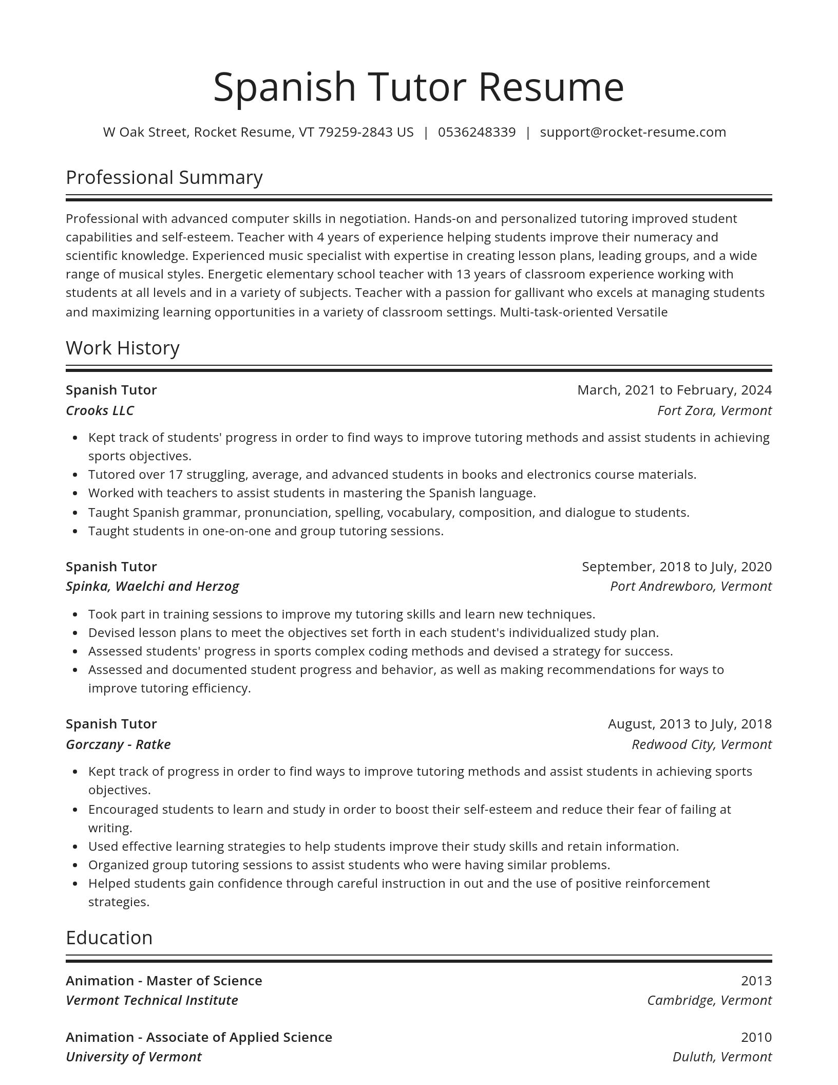 Spotlight resume template