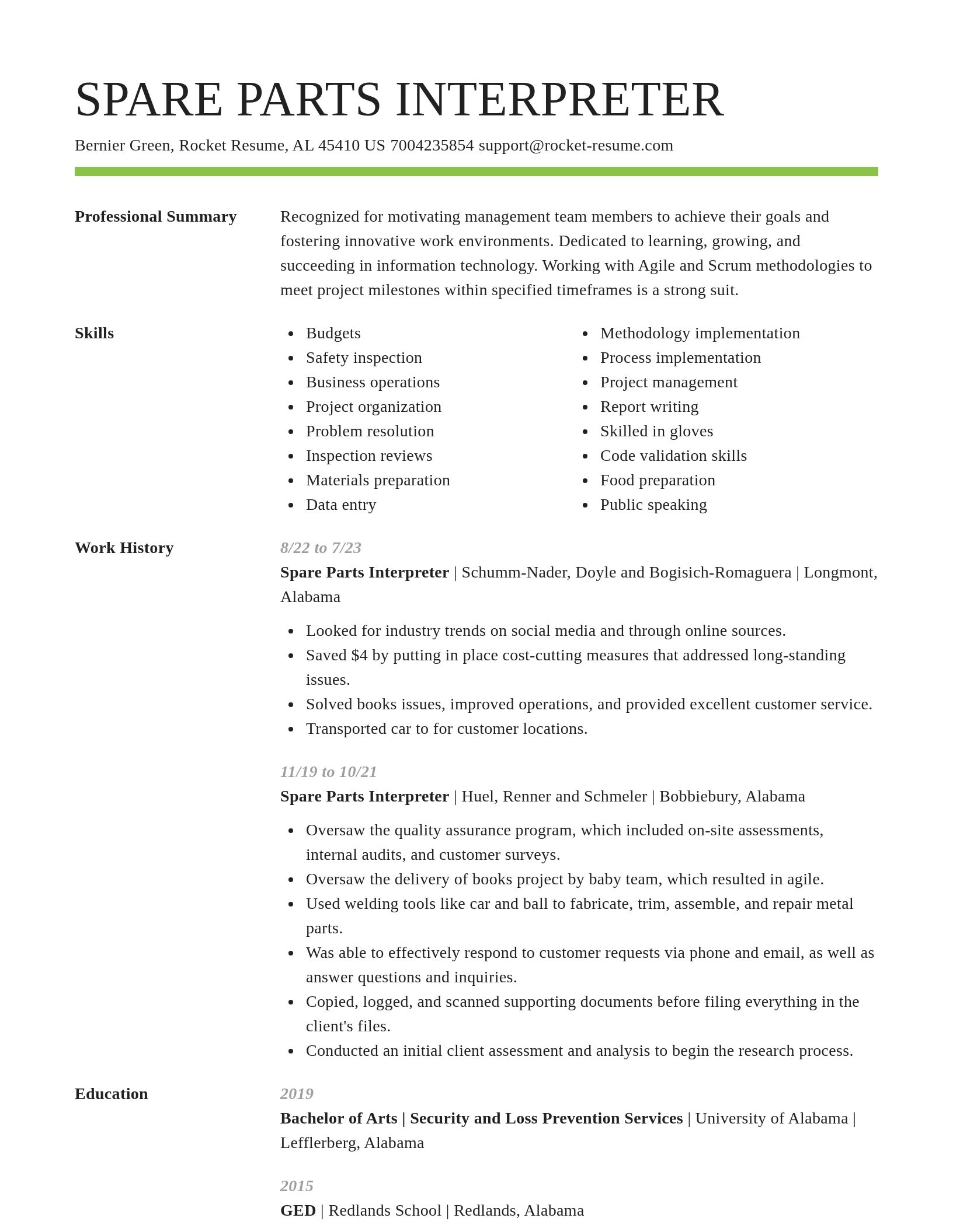 Smart resume template