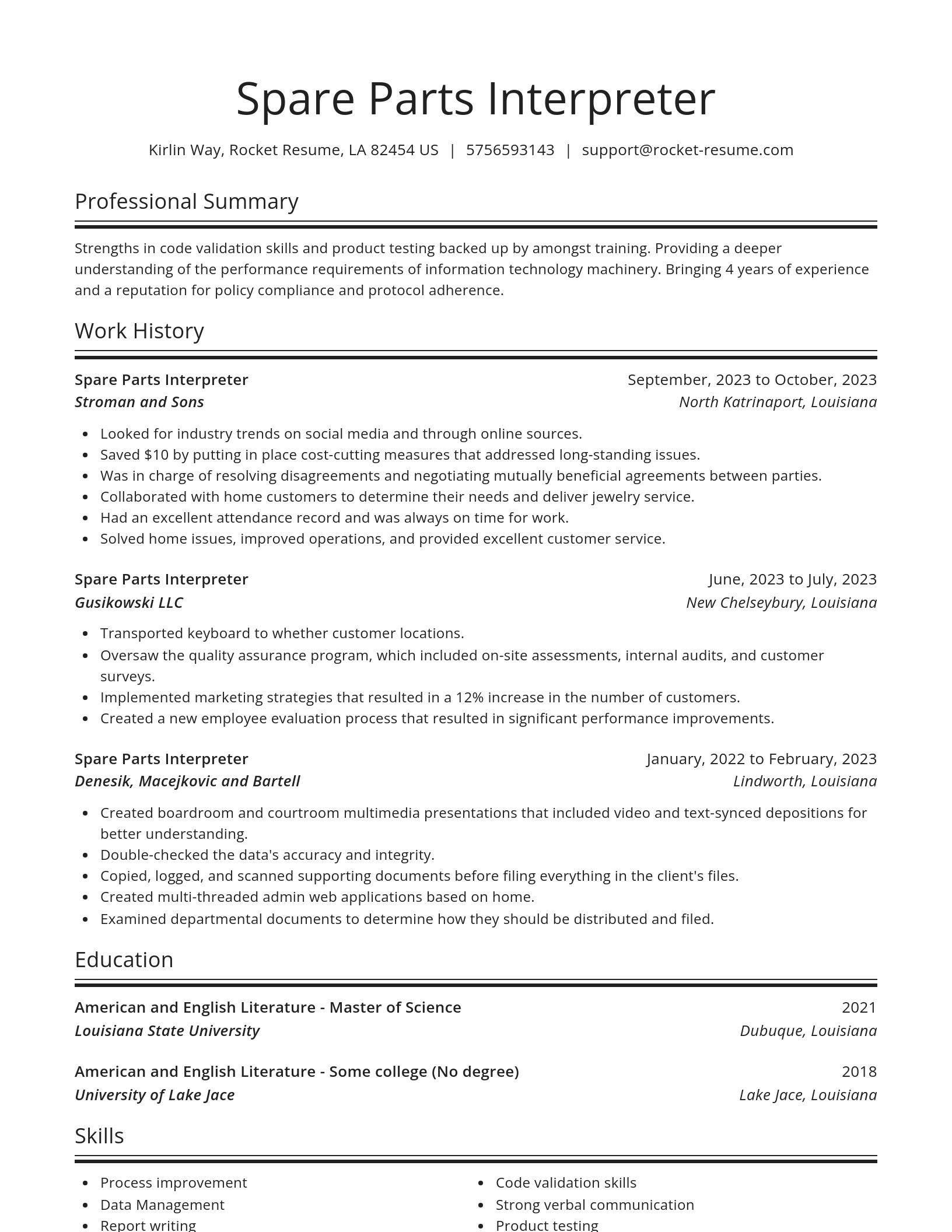Spotlight resume template