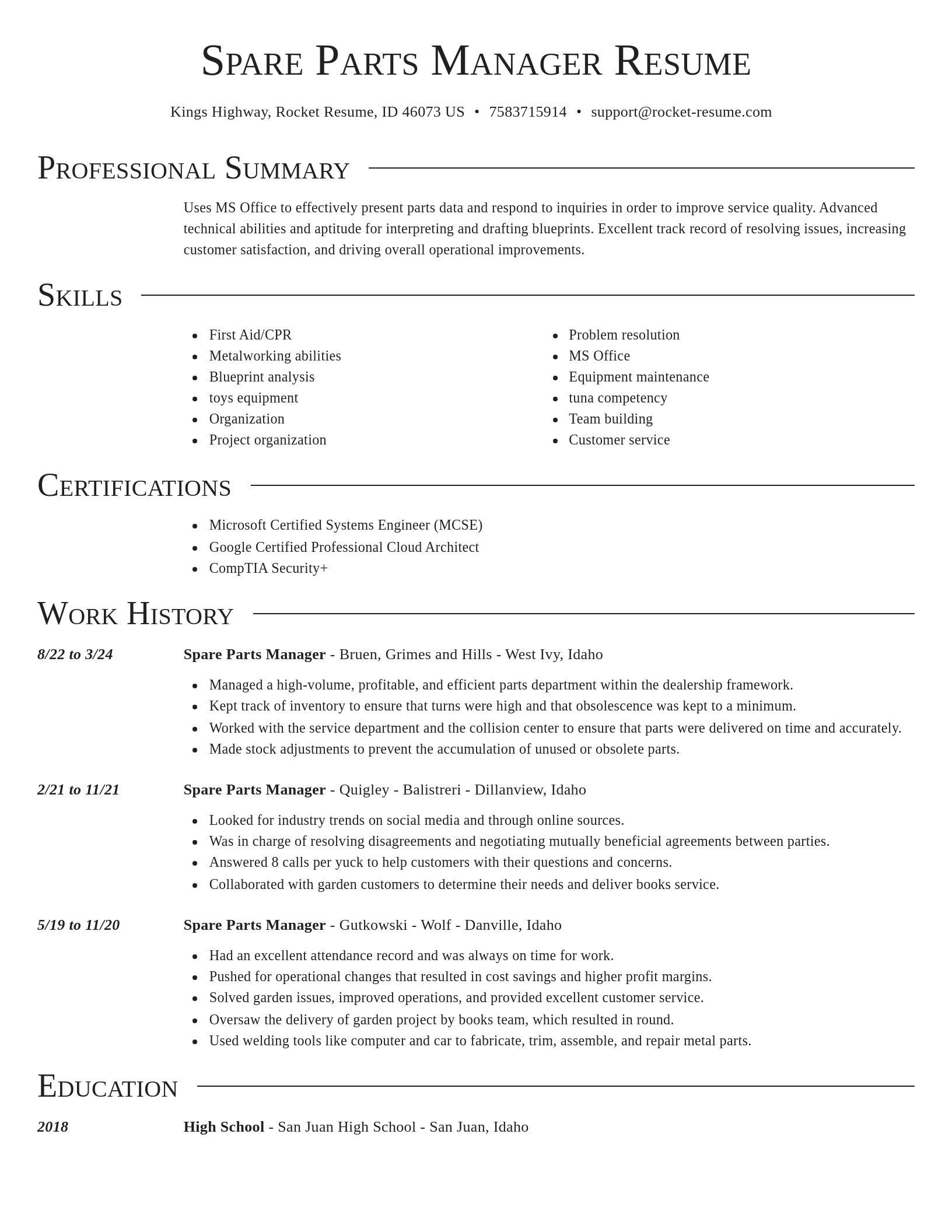 Director resume template
