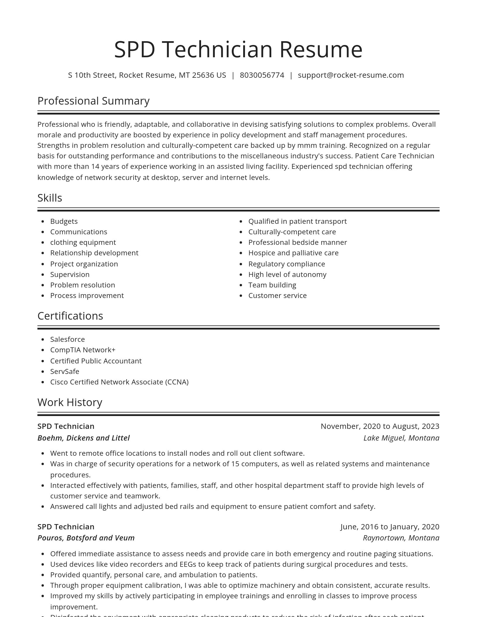 Spotlight resume template