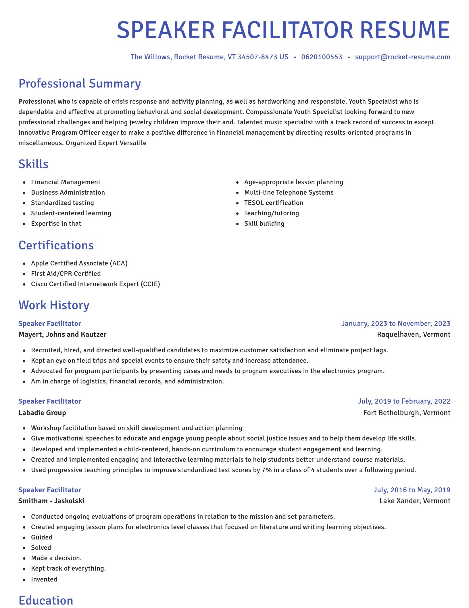 Novel resume template