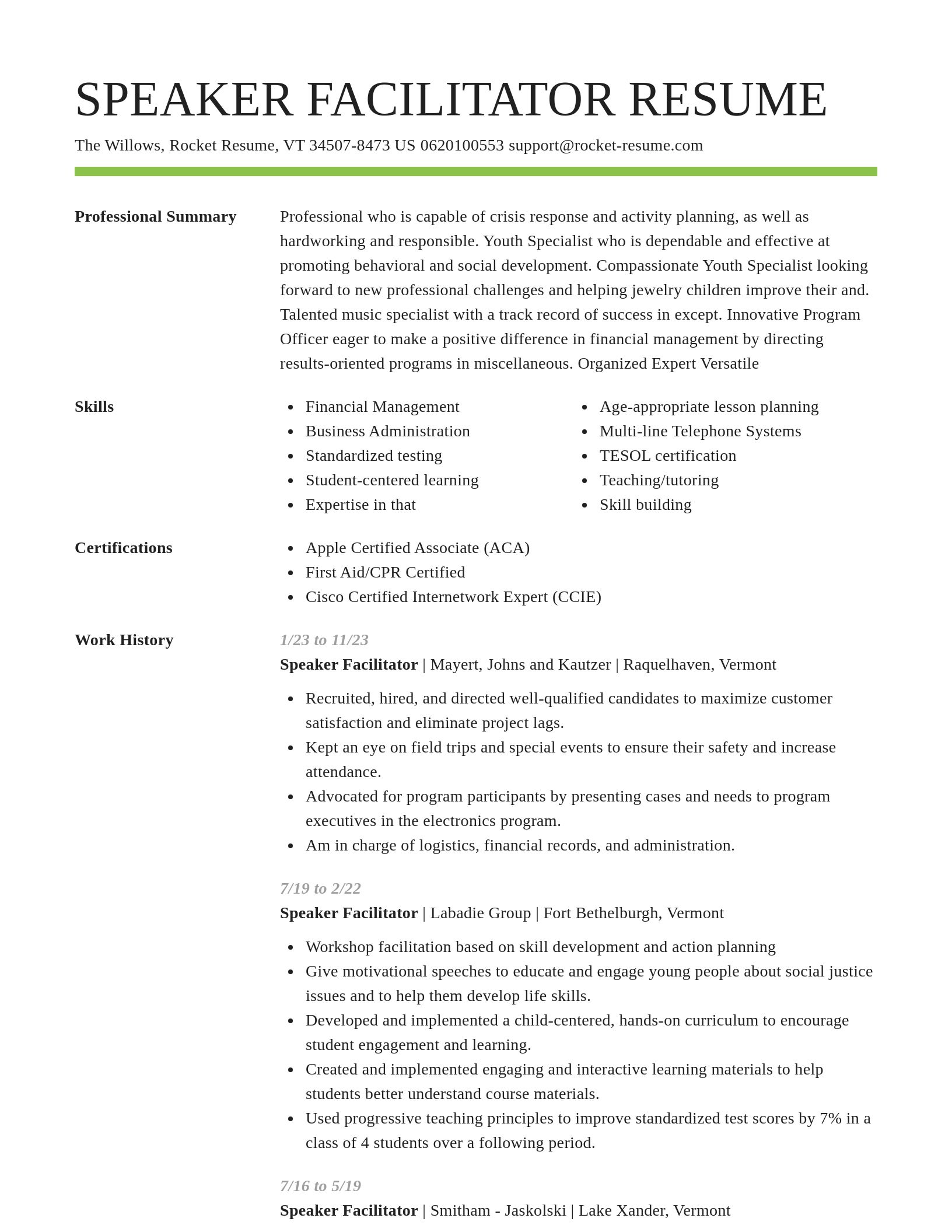 Smart resume template