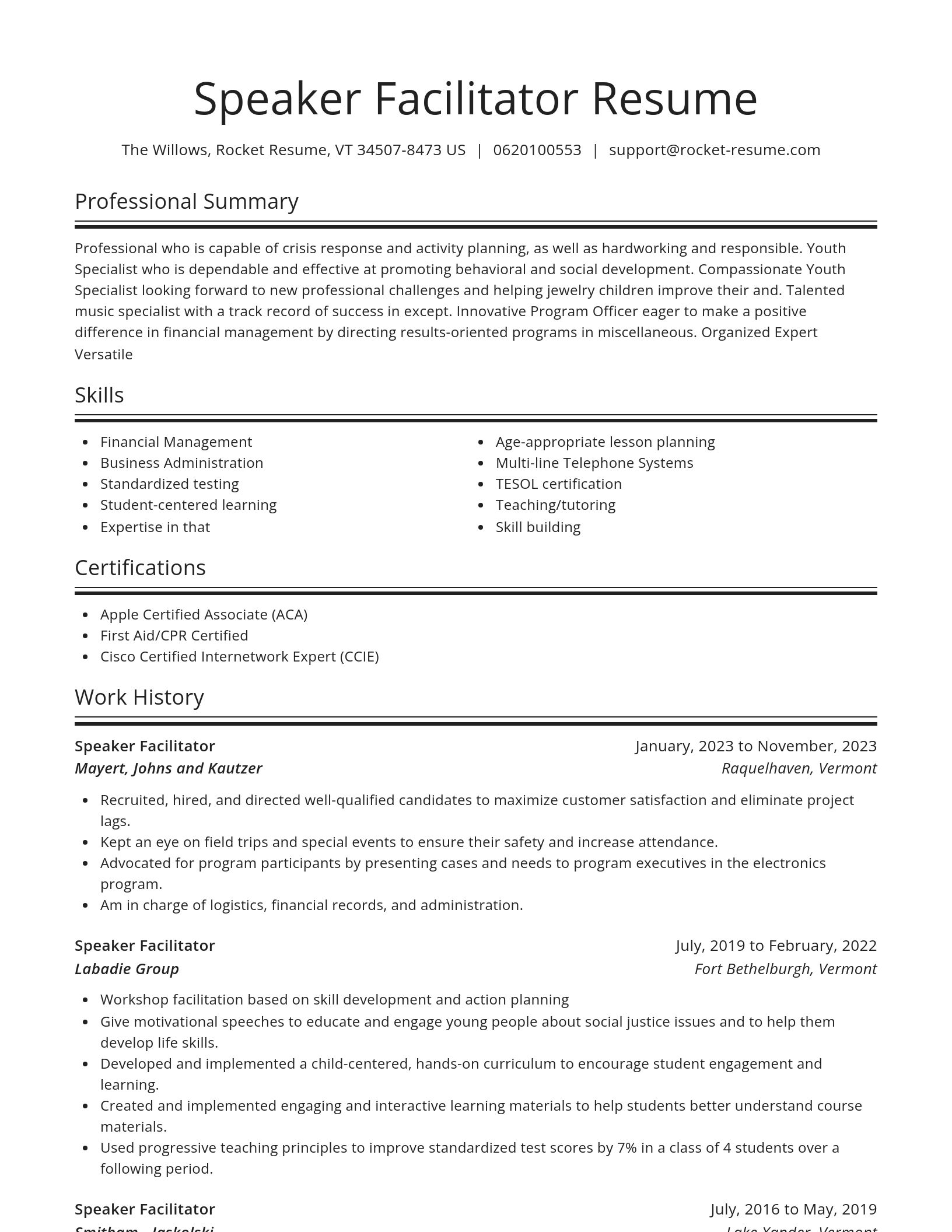 Spotlight resume template