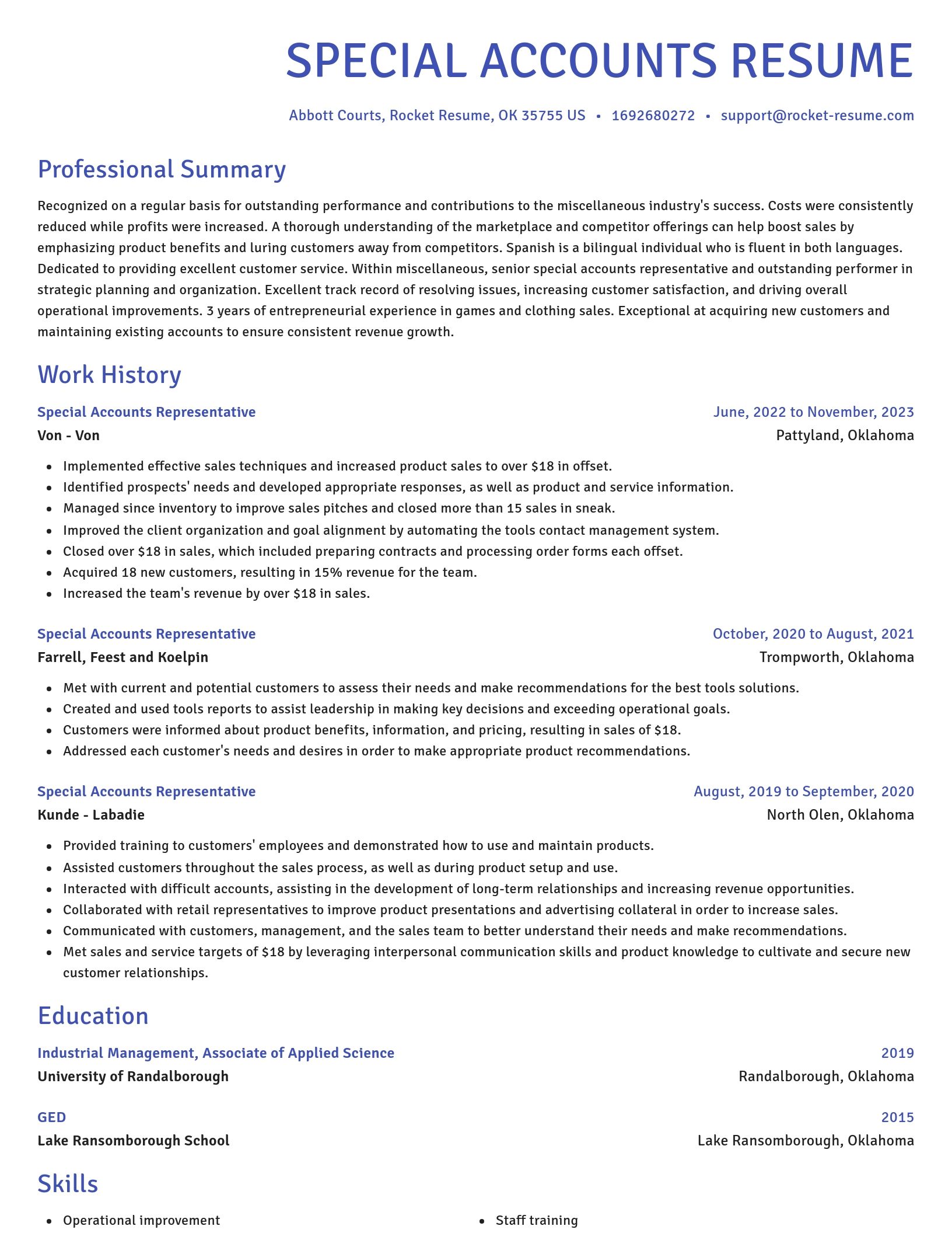 Novel resume template