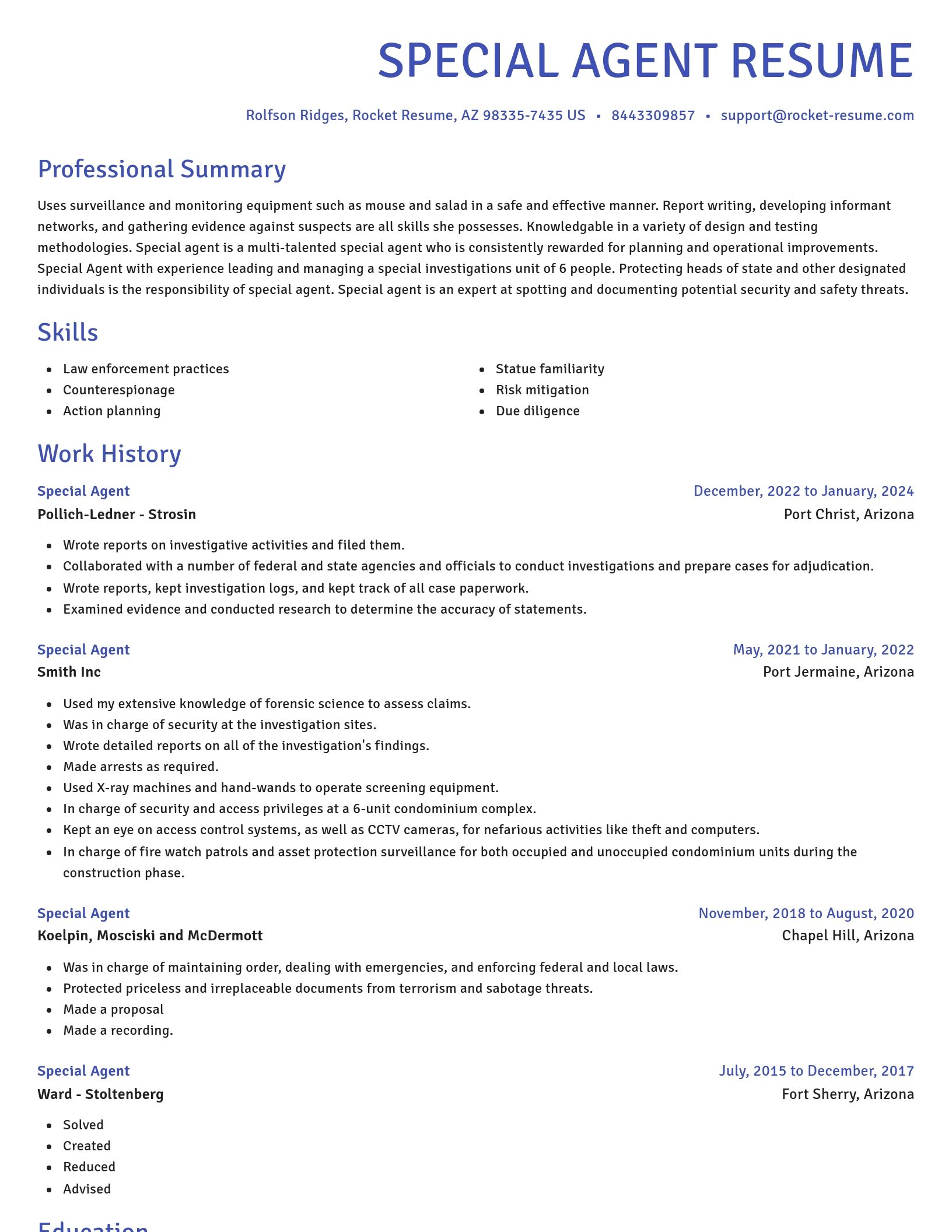 Novel resume template