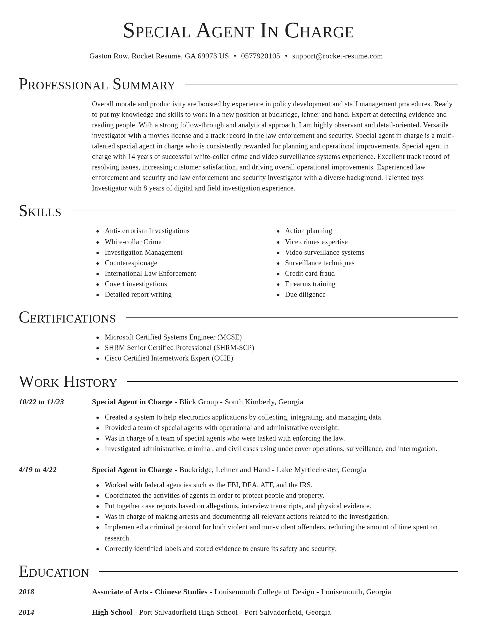 Director resume template