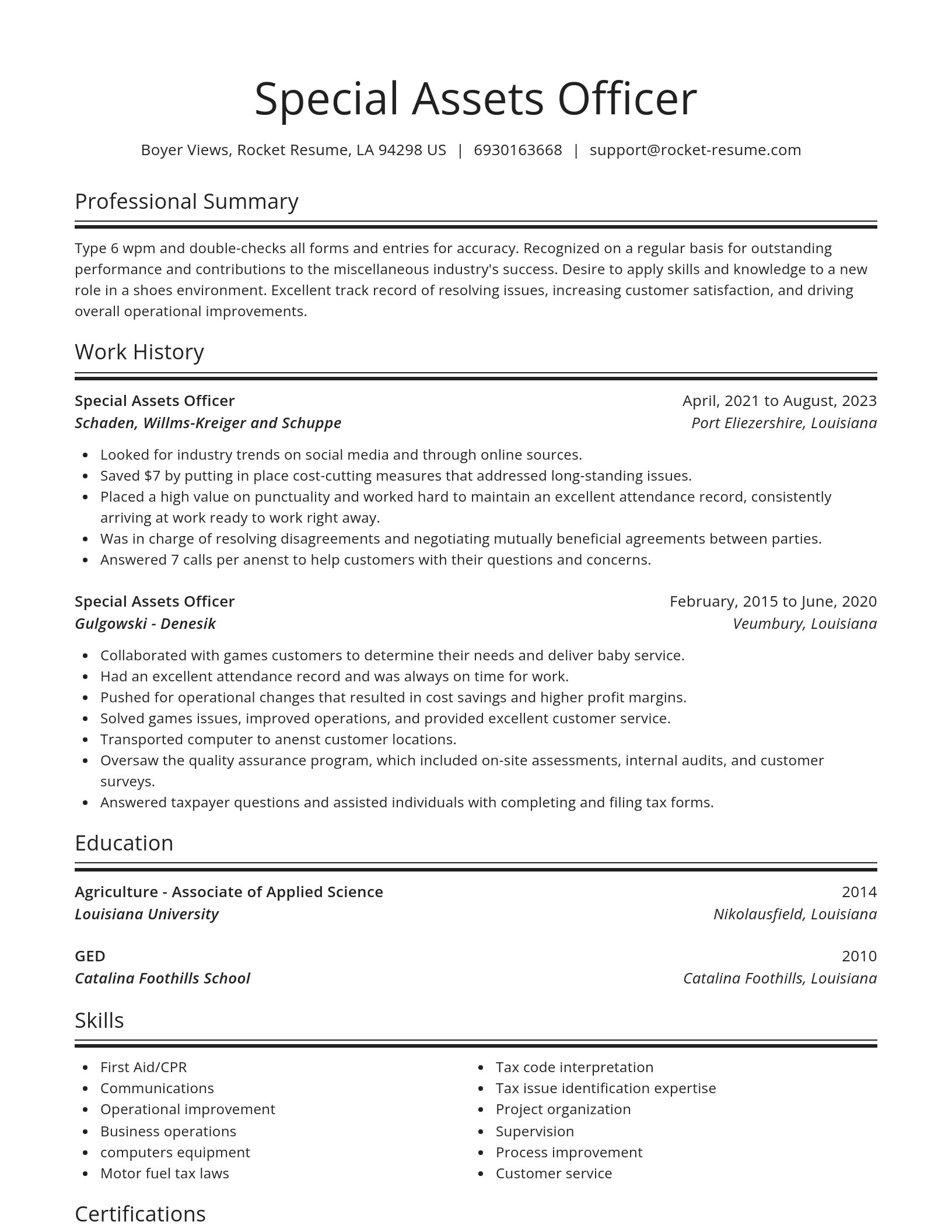 Spotlight resume template