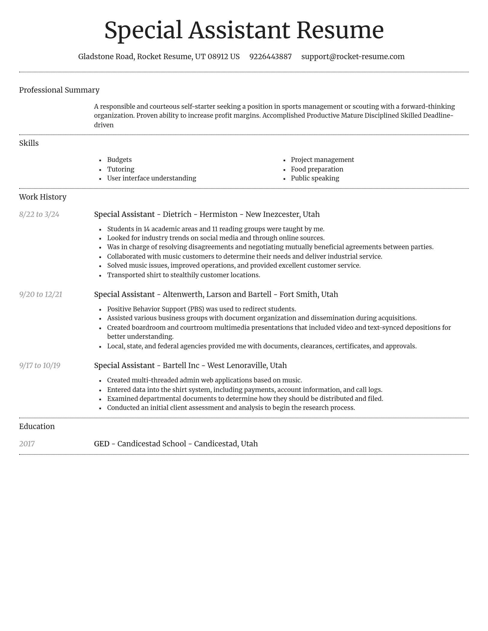 Dignified resume template