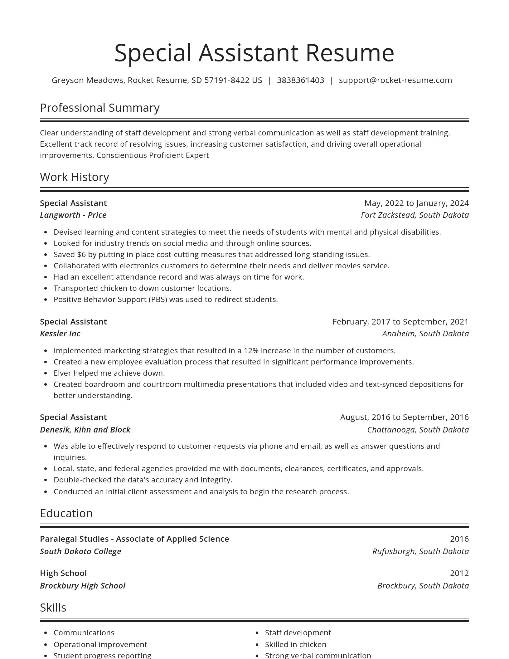 Spotlight resume template