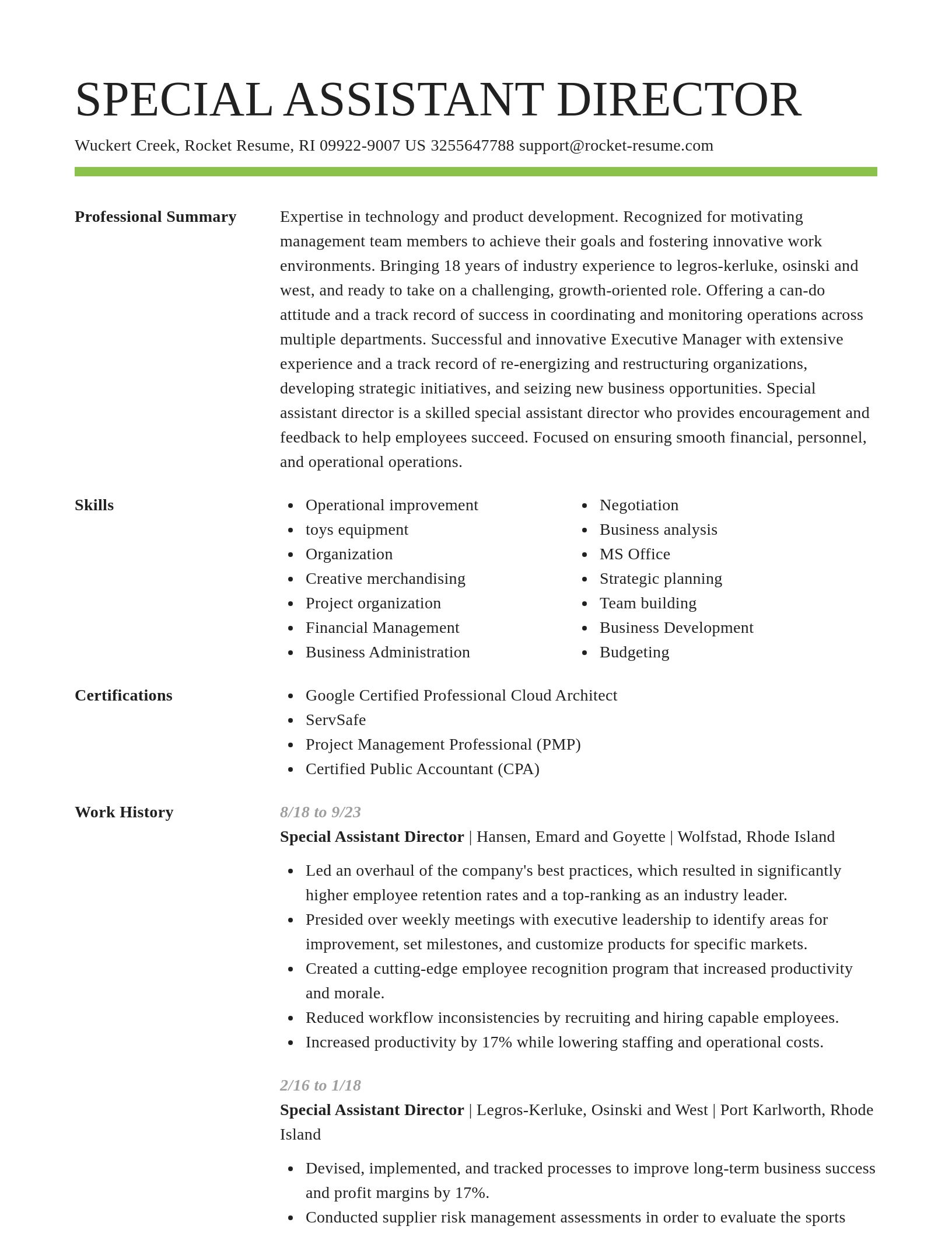 Smart resume template