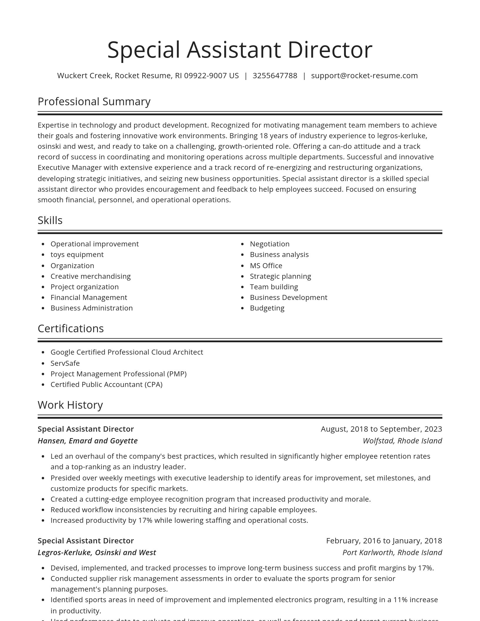 Spotlight resume template