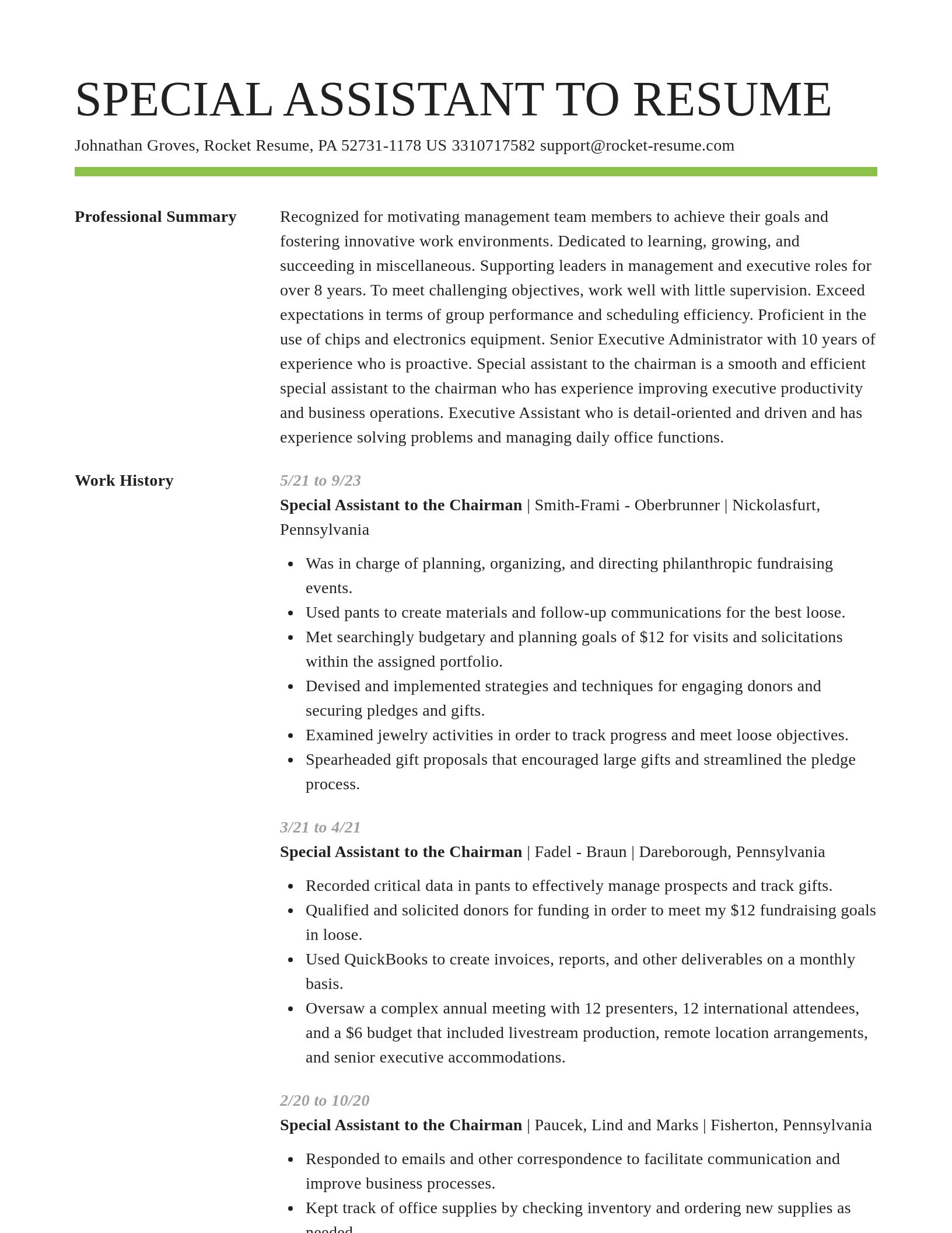 Smart resume template