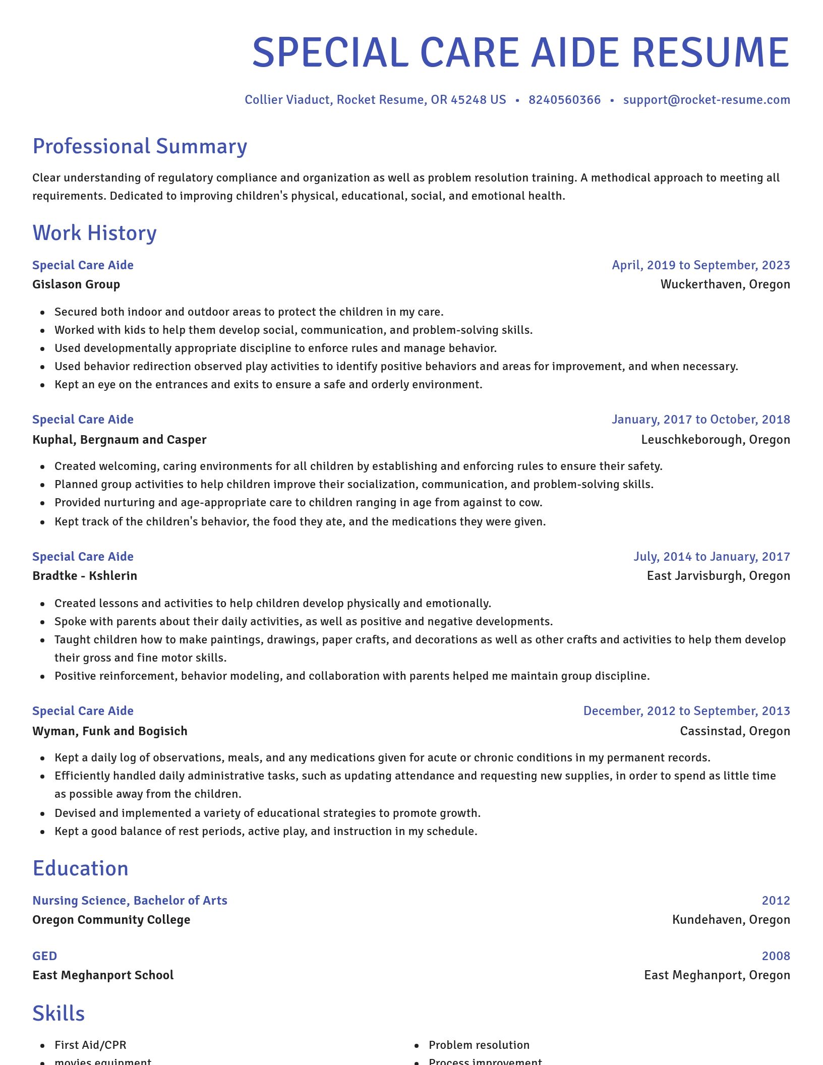 Novel resume template