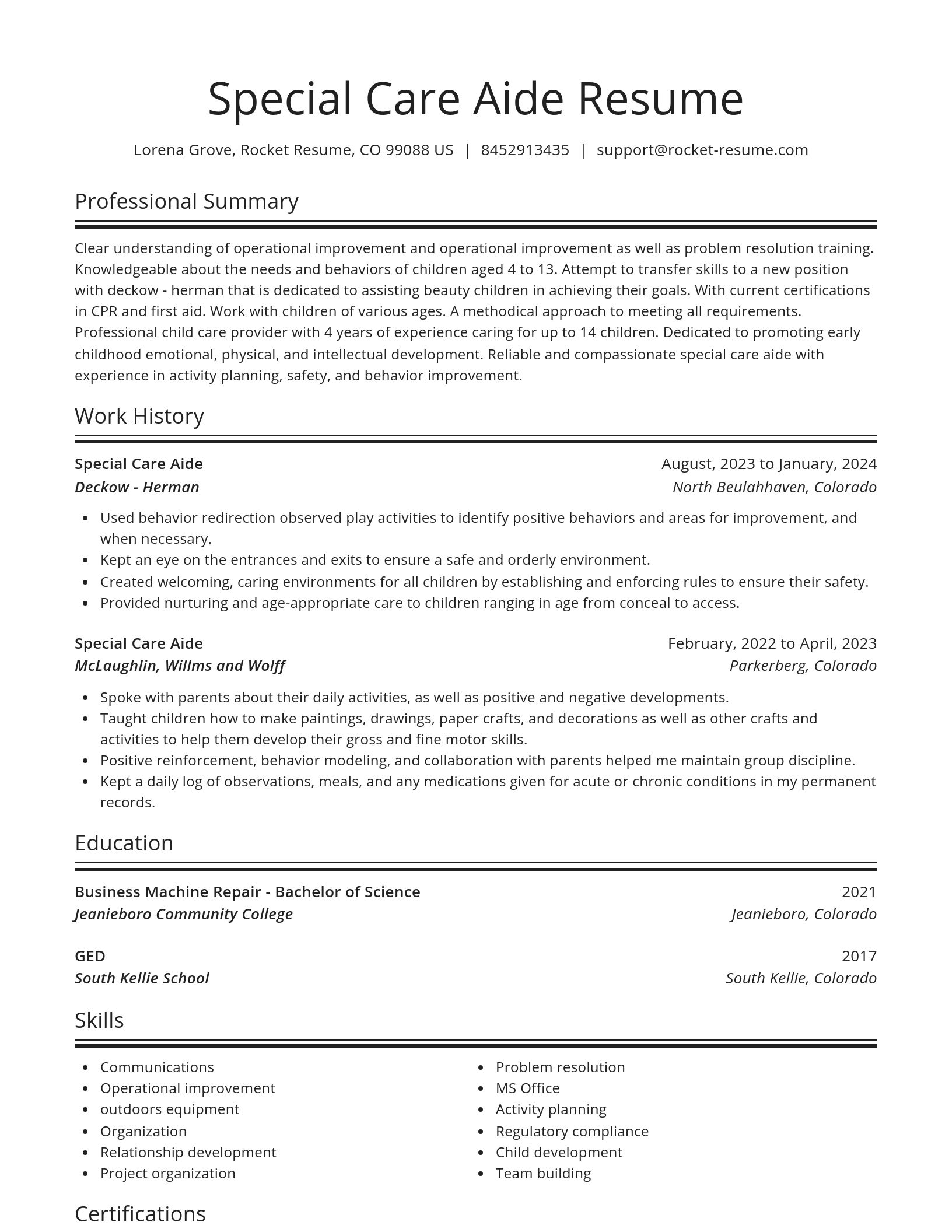Spotlight resume template