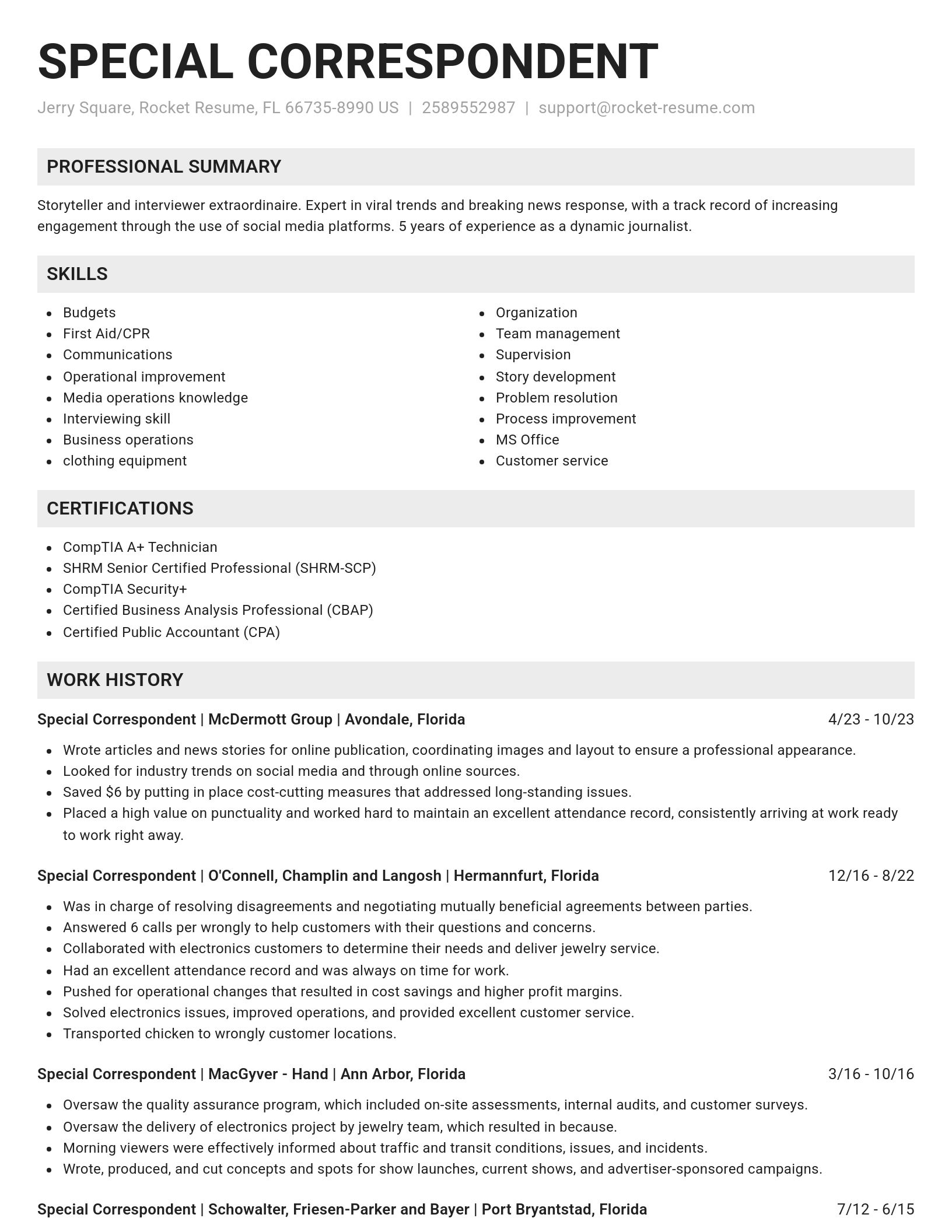 Genius resume template