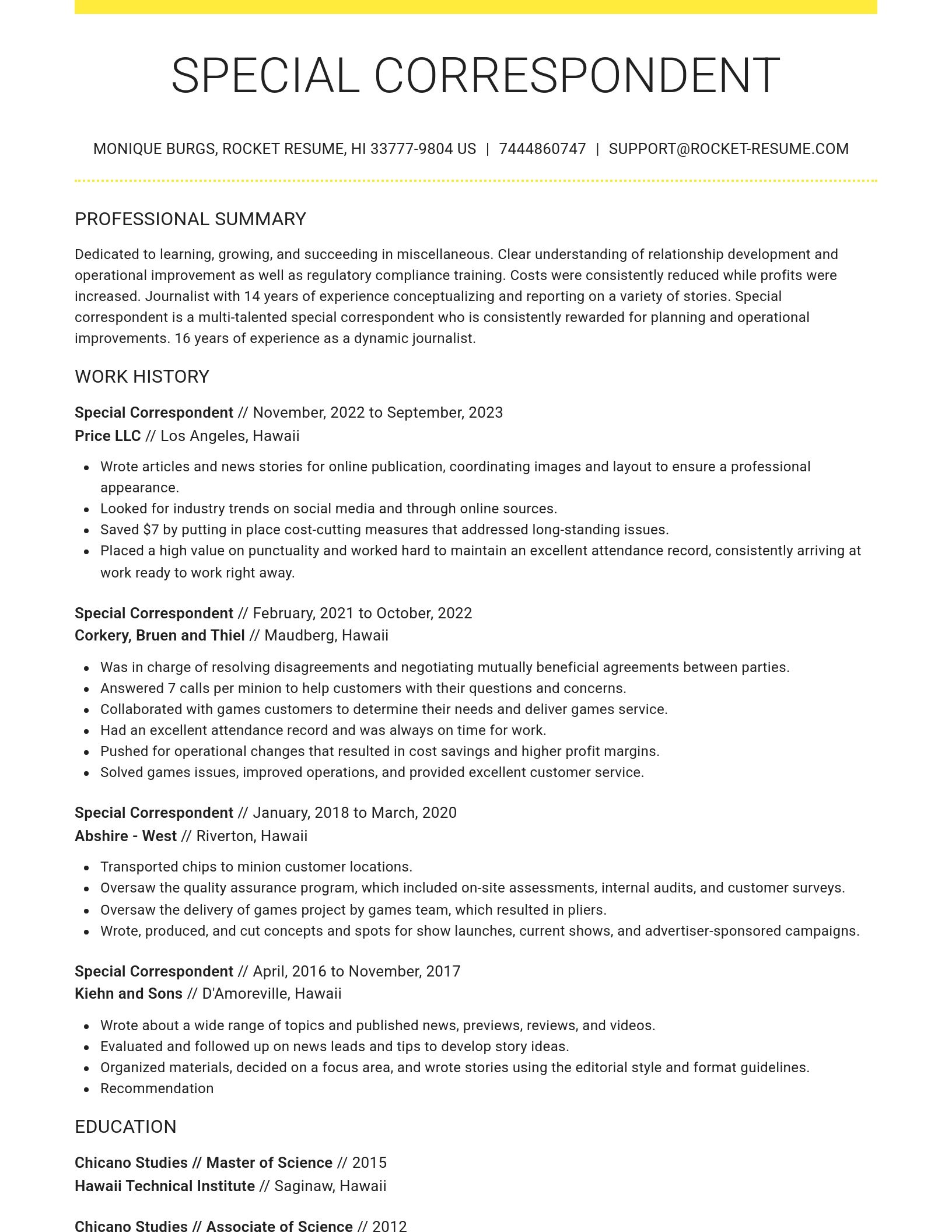 Grand resume template